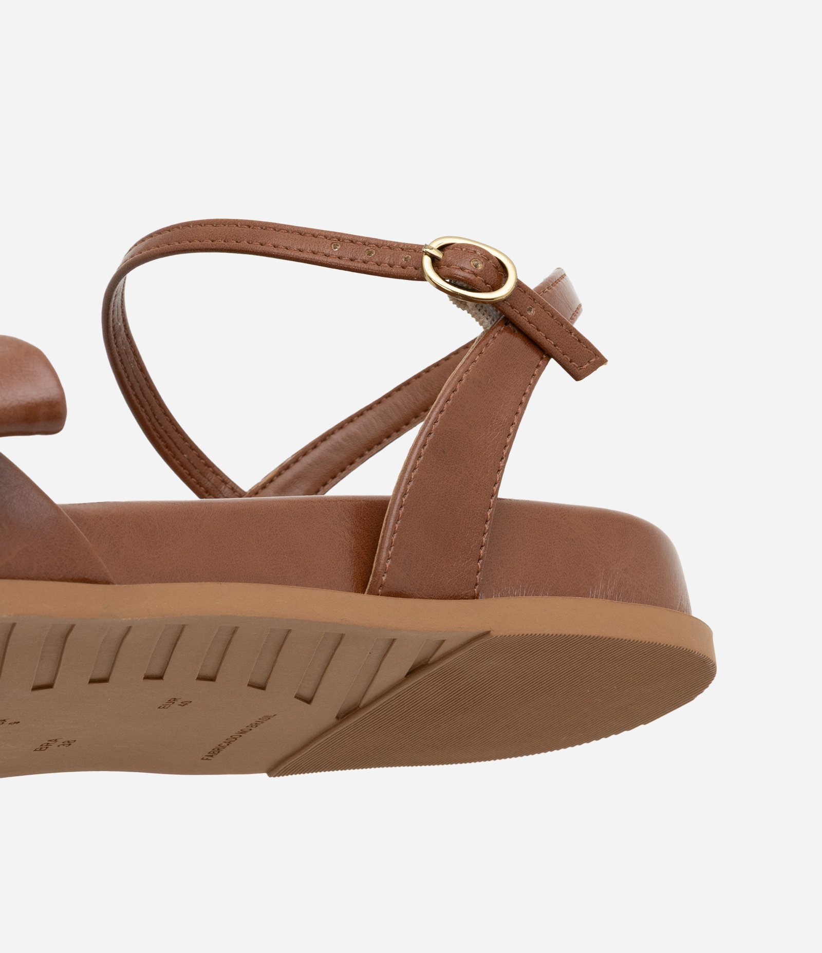 Rasteira com Laço e Detalhe Contrastante Marrom 5