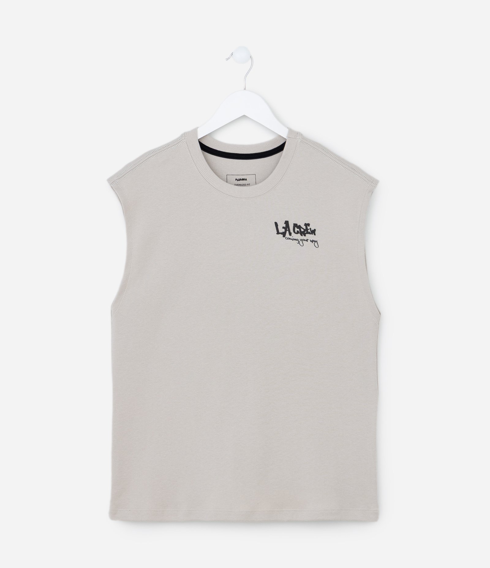 Regata Infantil com Lettering LA Crew - Tam 5 a 14 Anos Cinza 1