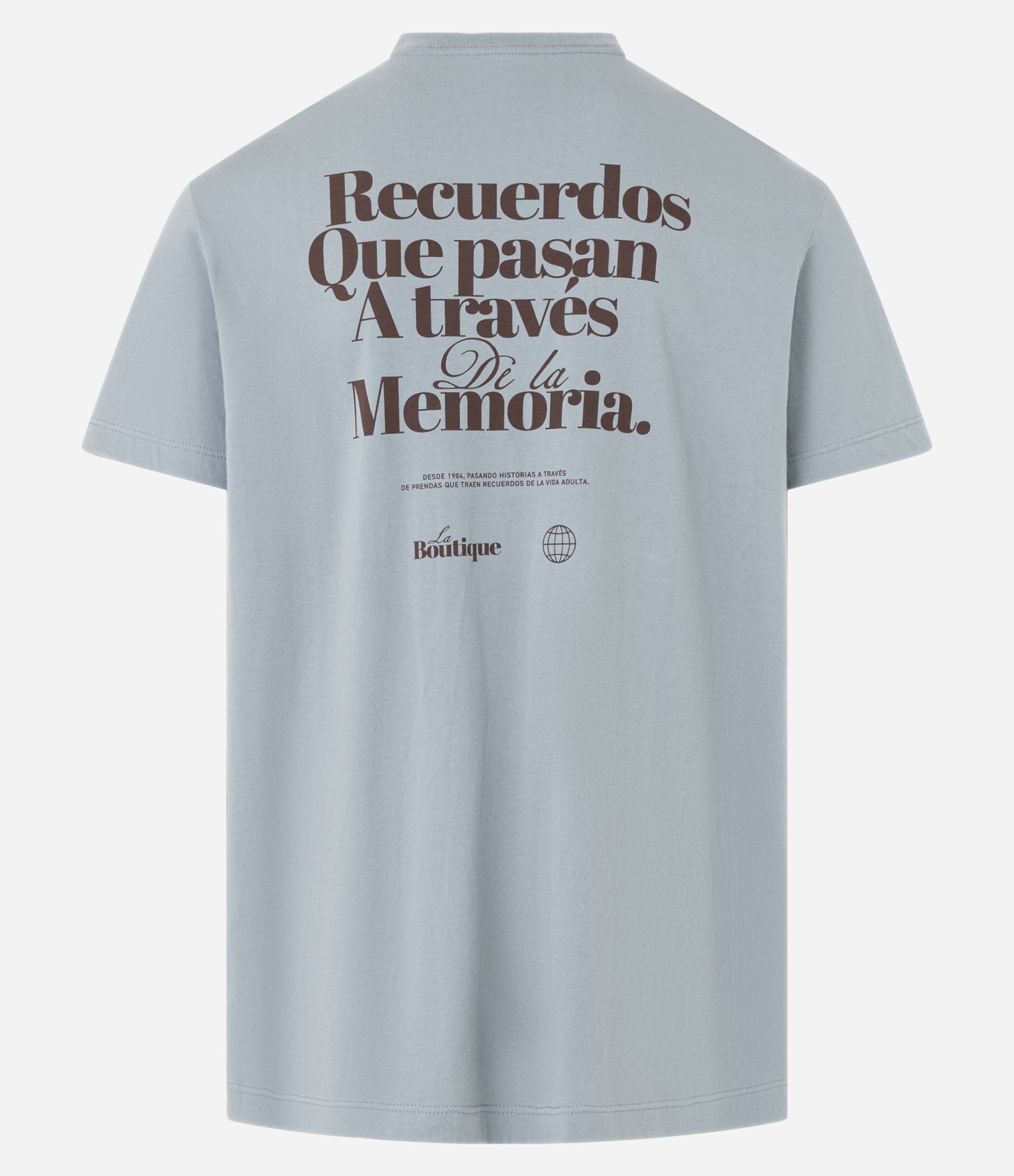 Camiseta Comfort em Algodão com Estampa Lettering La Boutique Cinza 8
