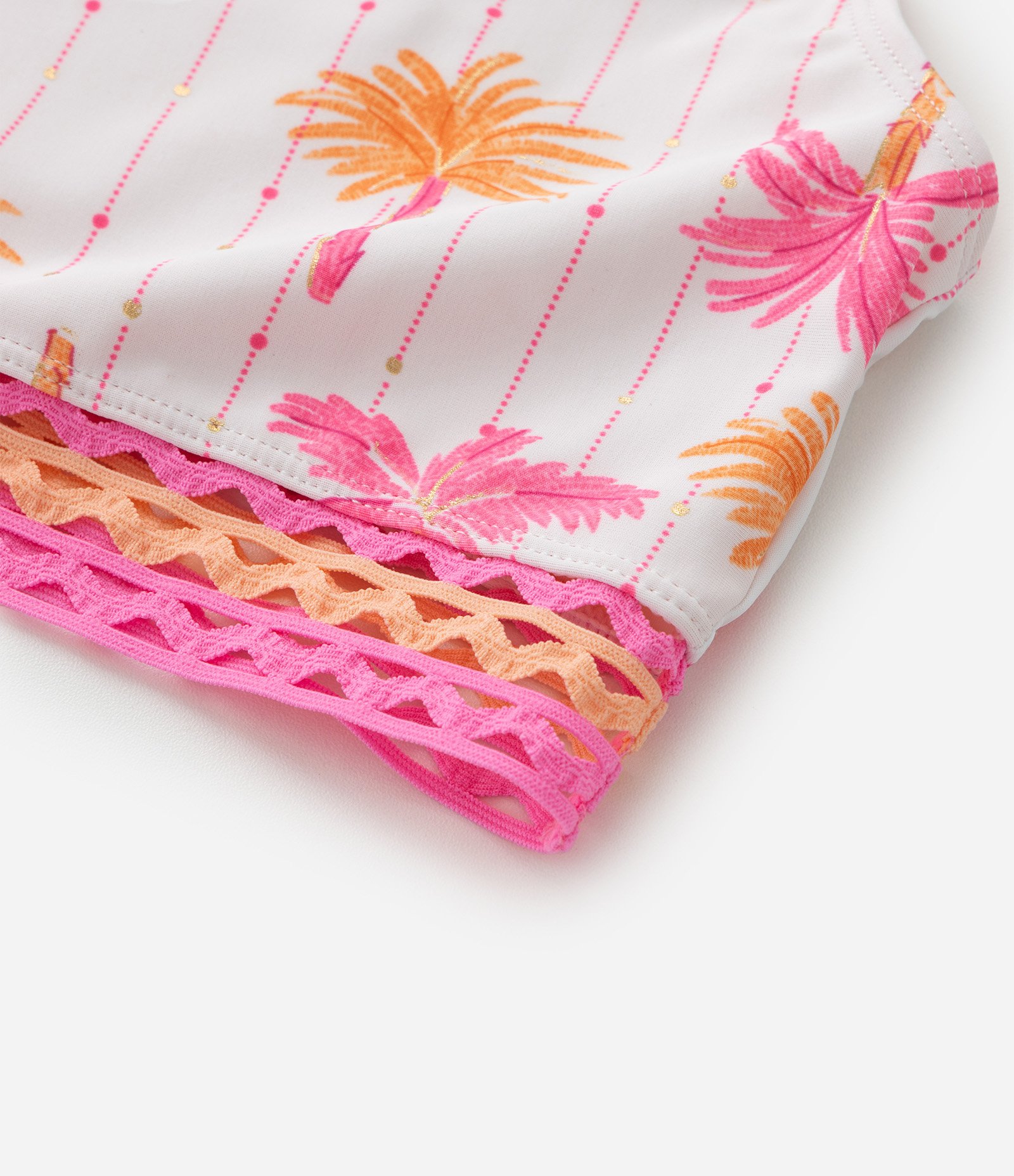 Biquini Infantil em Microfibra com Estampa Tropical - Tam 5 a 14 Anos Branco 8