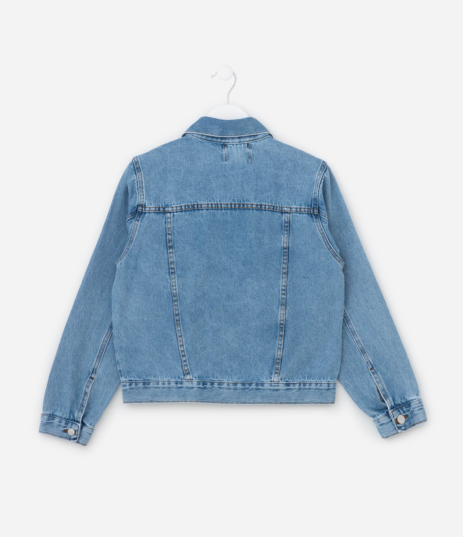 Jaqueta Infantil Jeans com Bordado Cerejas - Tam 5 a 14 Anos Azul 2