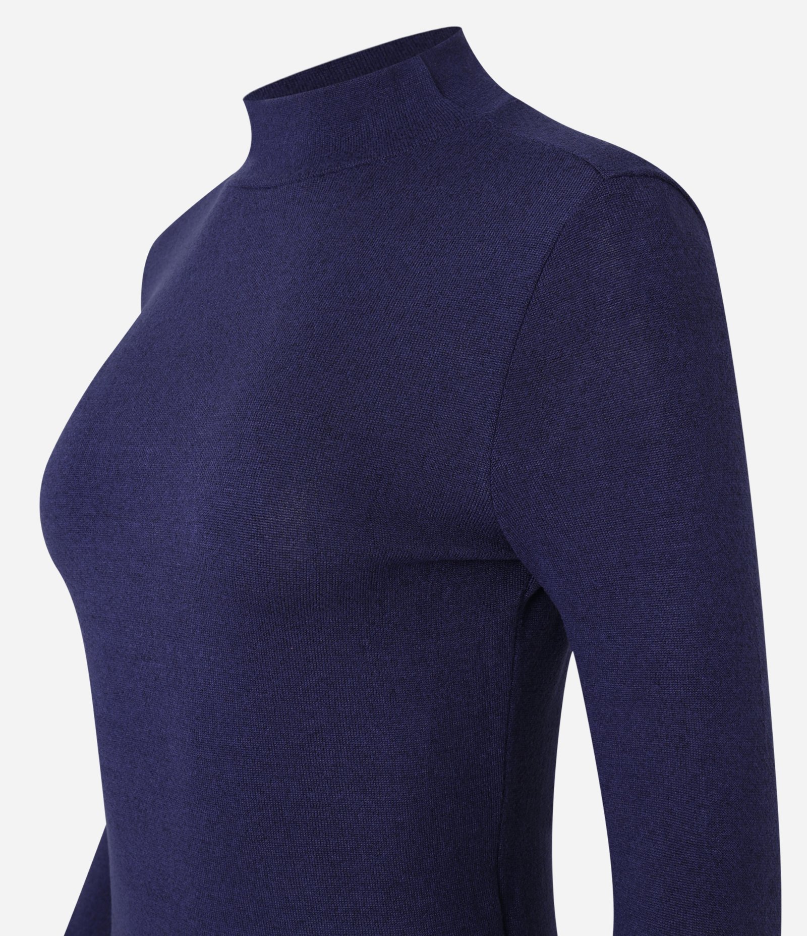 Blusa Texturizada com Gola Alta e Manga longa Azul 6