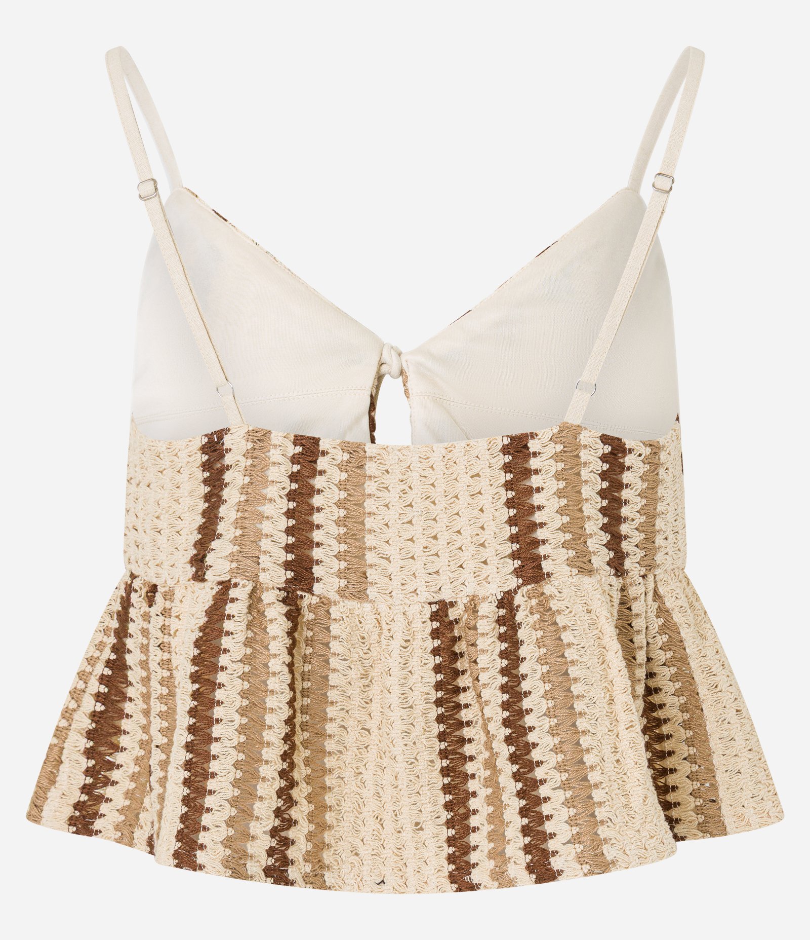 Blusa Evasê em Algodão com e Amarração Frontal Bege 7