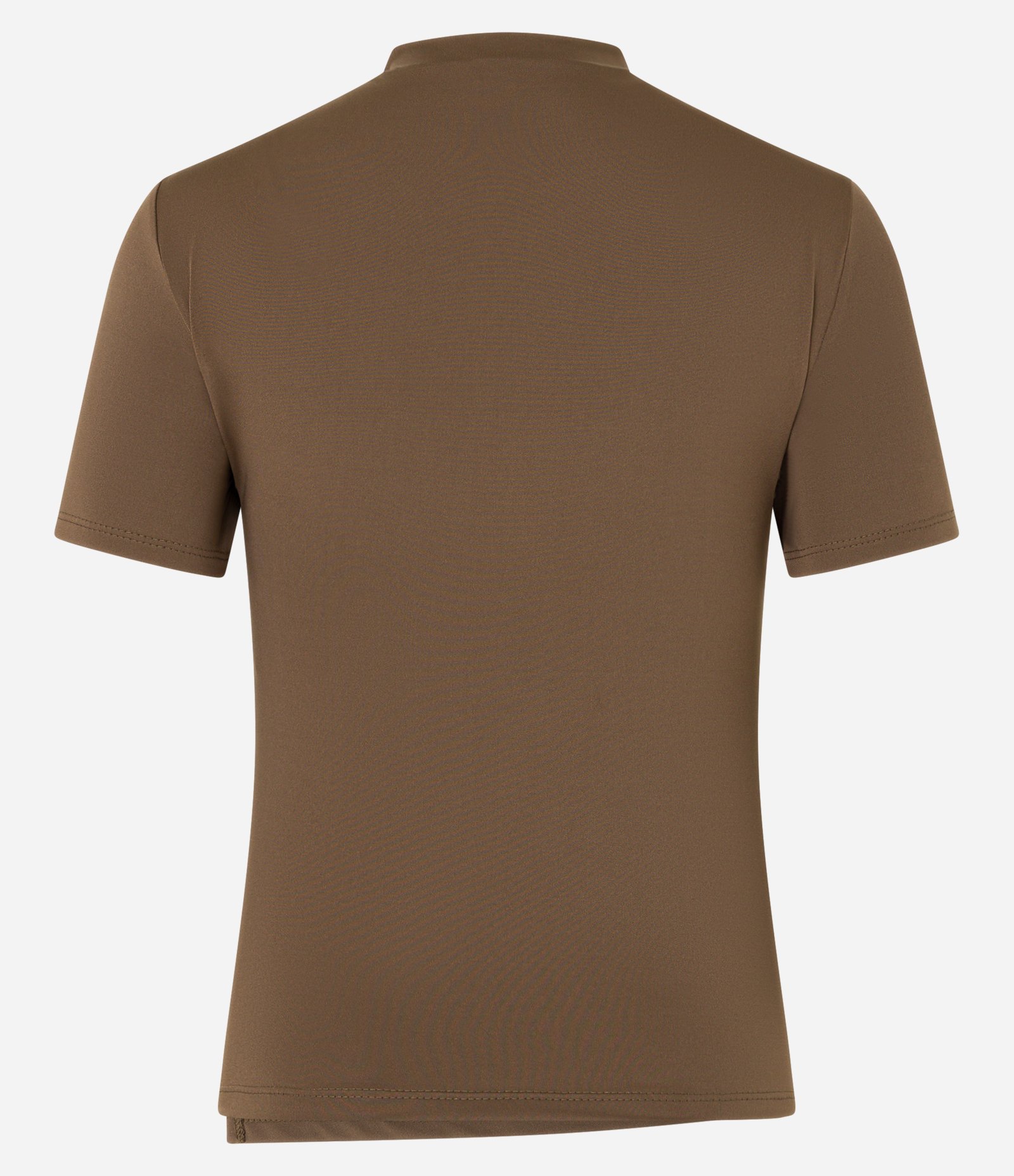 Blusa em Microfibra com Drapeado e Fenda na Barra Marrom 6