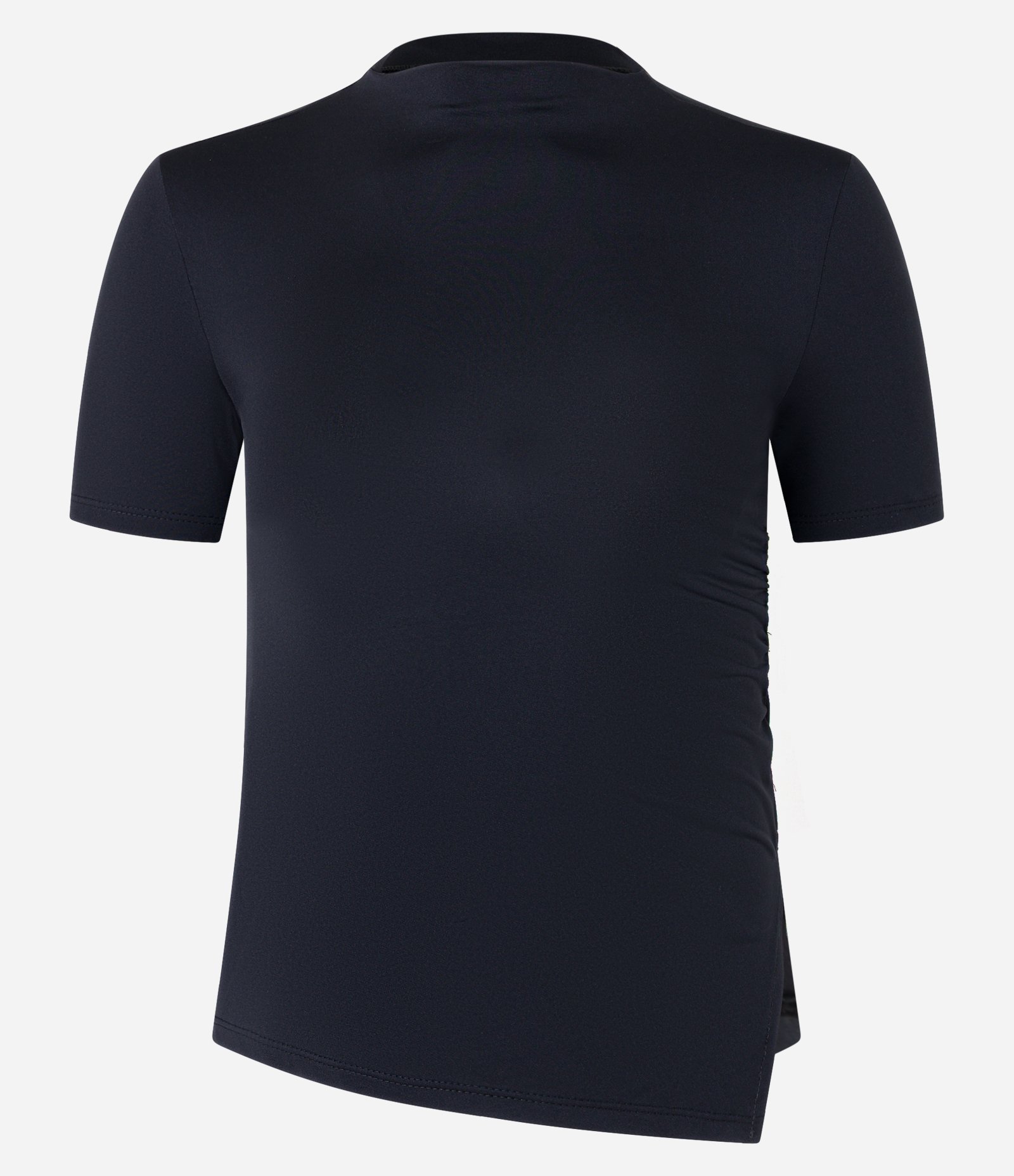 Blusa em Microfibra com Drapeado e Fenda na Barra Preto 4