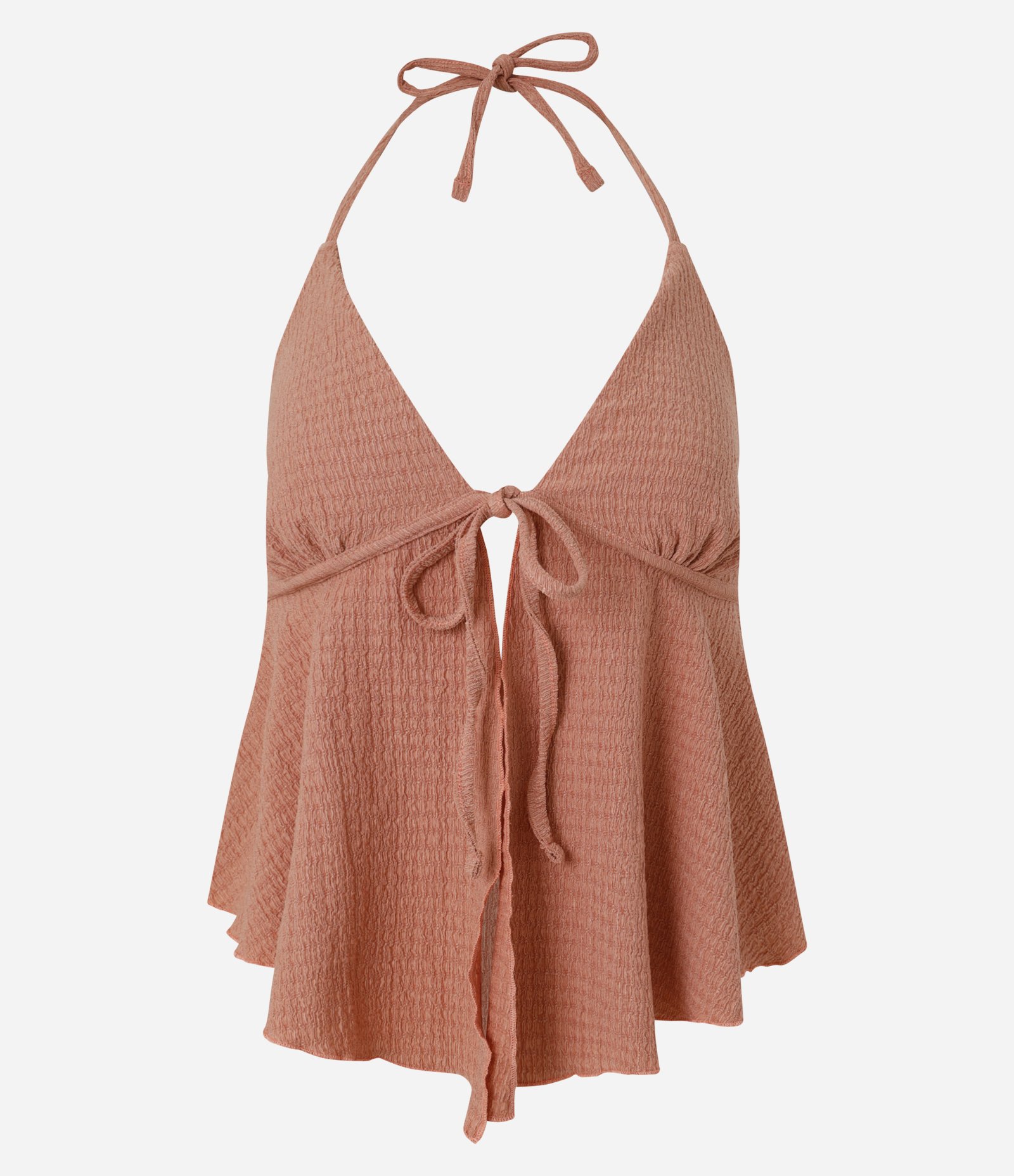 Blusa Texturizada com Amarração Frontal Terracota 6