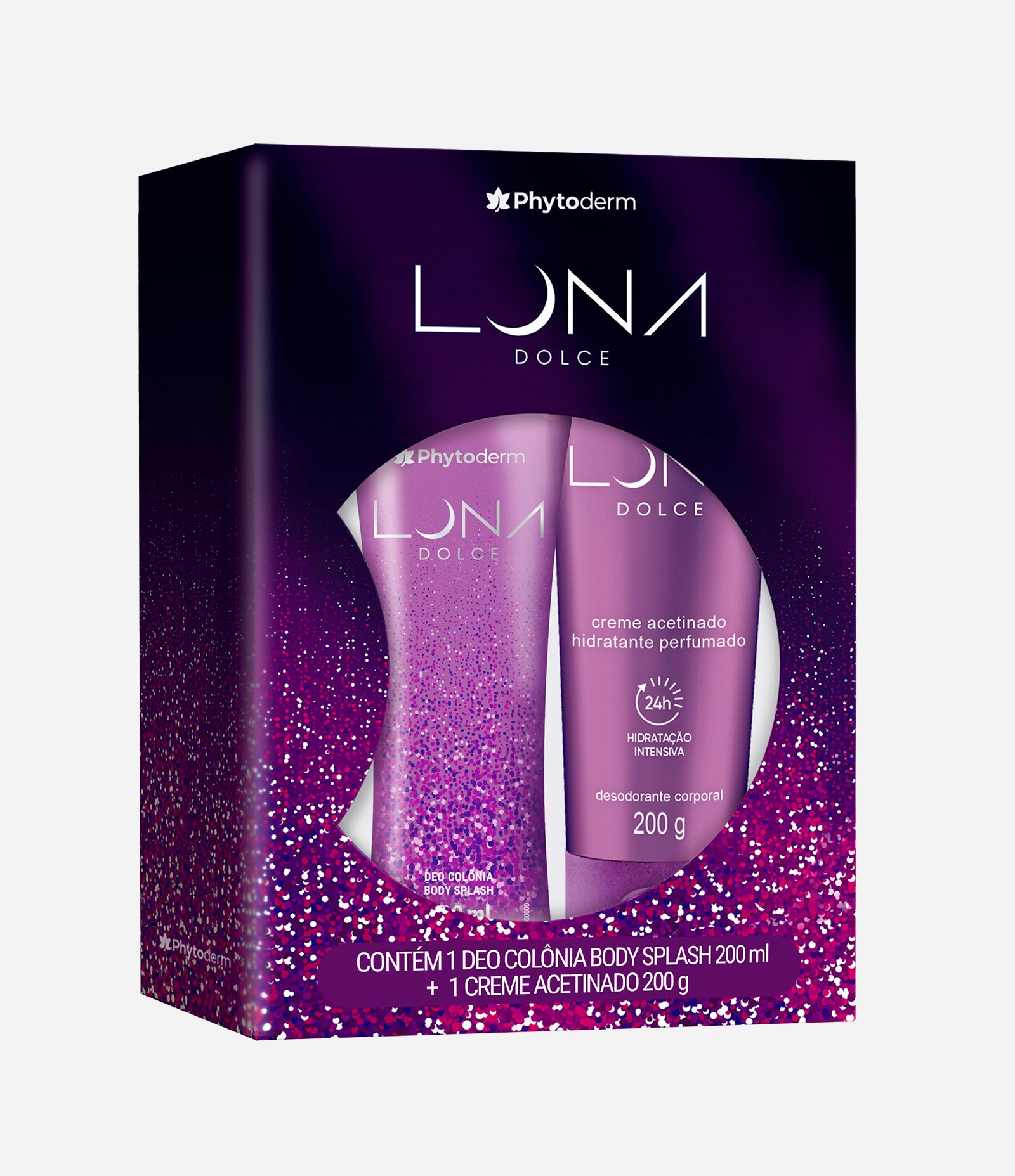 Kit Phytoderm Luna Dolce Colônia Splash 200ml + Creme Acetinado 200g KIT 2