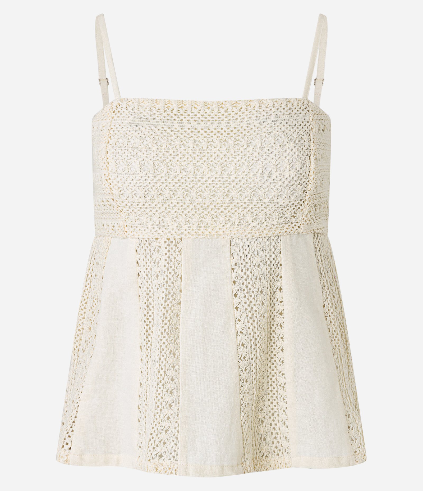 Blusa Curta em Renda Guipire com Alcinha Off White 8