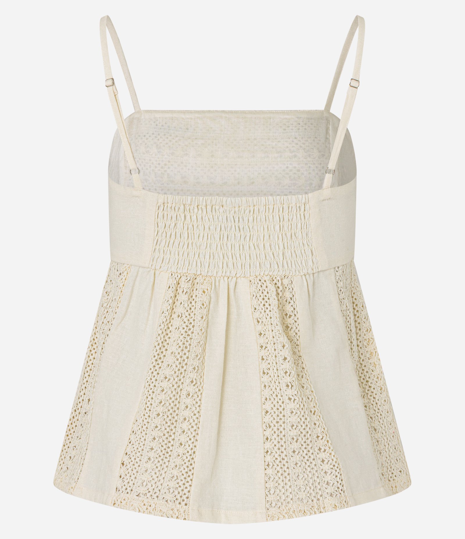 Blusa Curta em Renda Guipire com Alcinha Off White 10