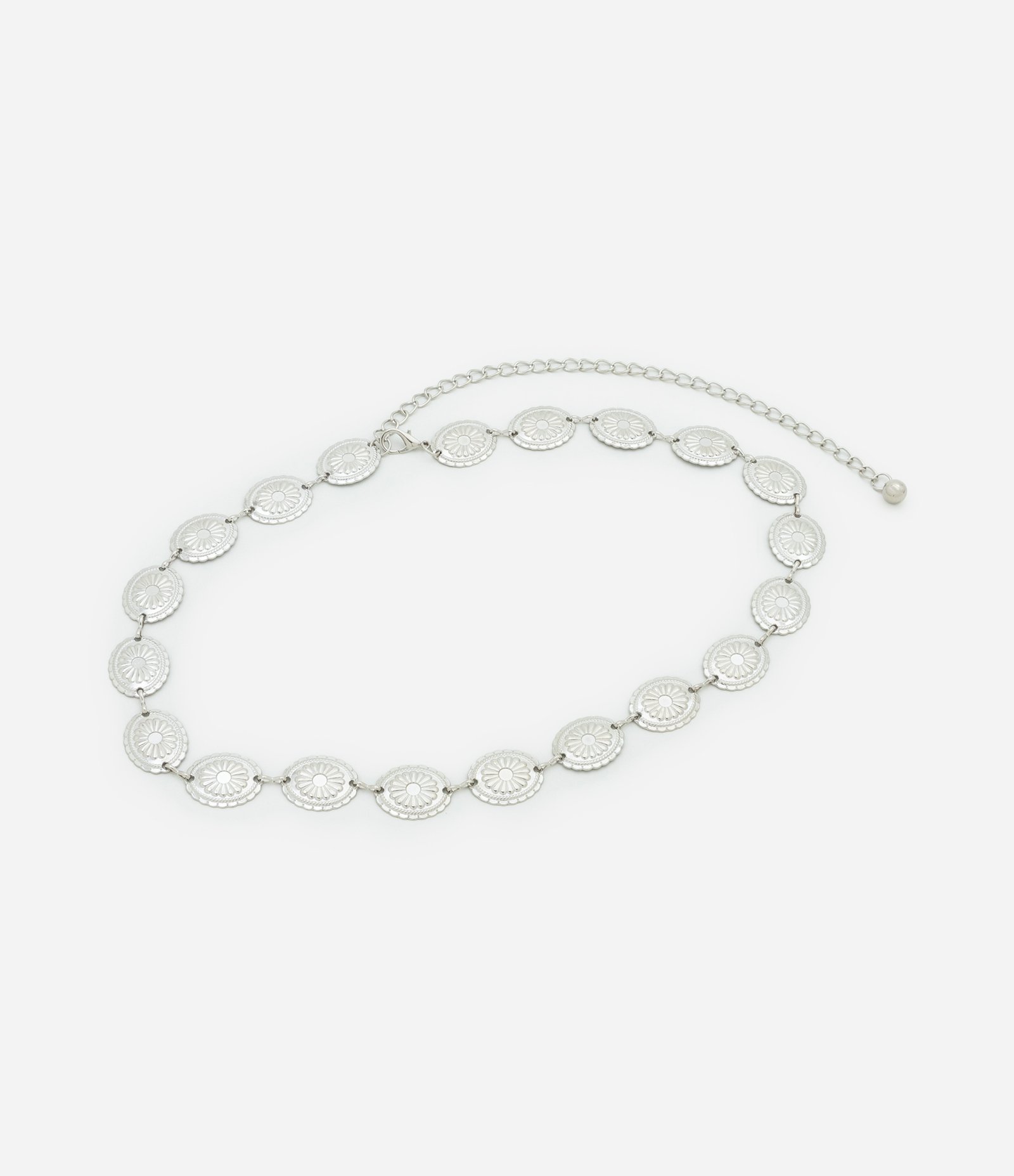 Cinto Estreito de Metal com Esferas Prata 1