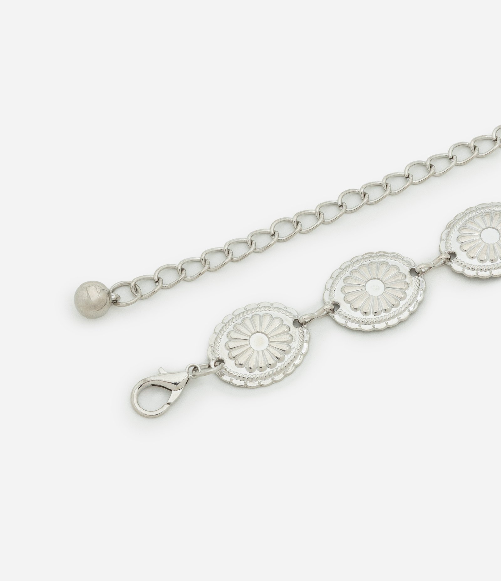 Cinto Estreito de Metal com Esferas Prata 2