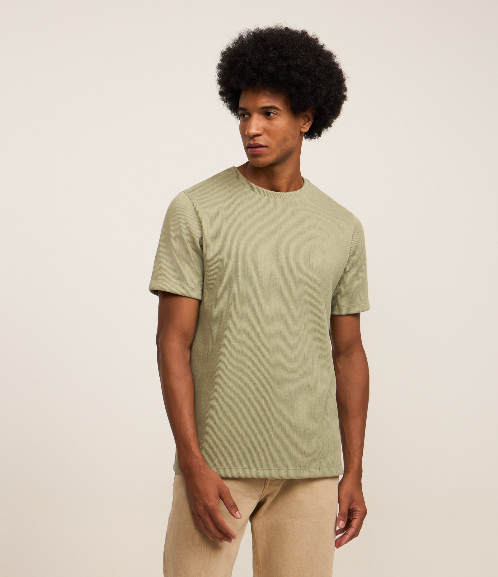 Camiseta Regular em Algodão Texturizado 1