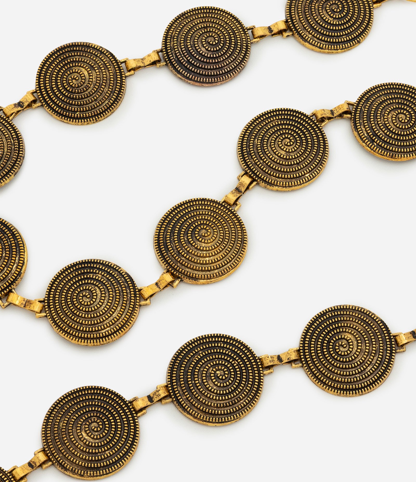 Cinto Corrente Largo de Metal com Elos Dourado 3