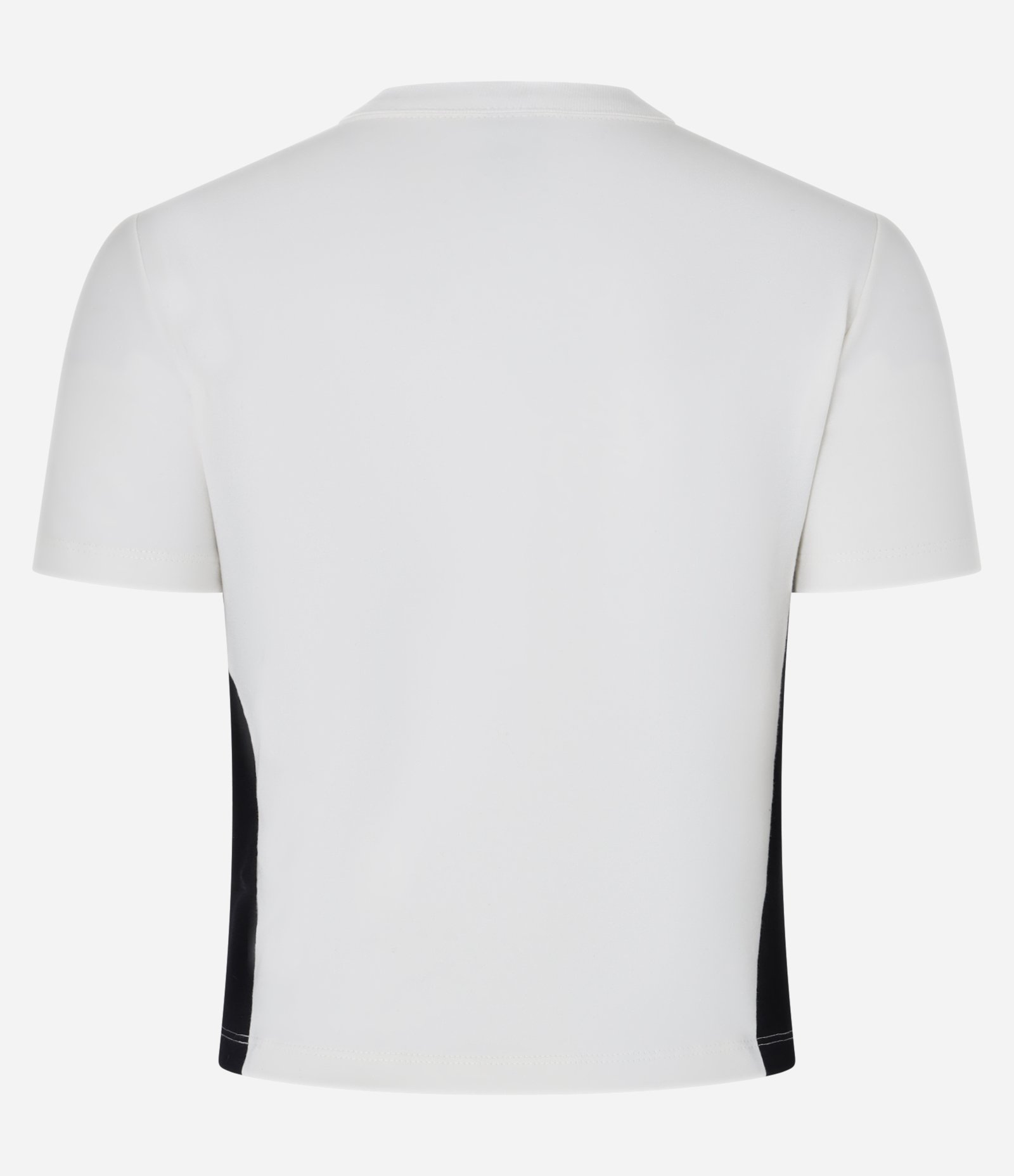 Blusa Baby Look em Algodão com Recortes Contrastantes Branco 7