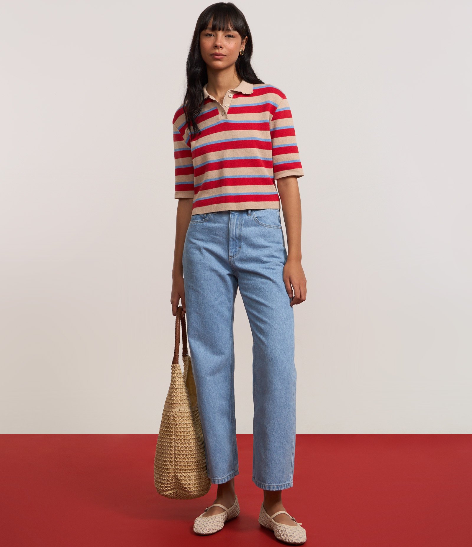 Calça Cropped Reta Jeans com Lavagem Clássica Azul Claro 6