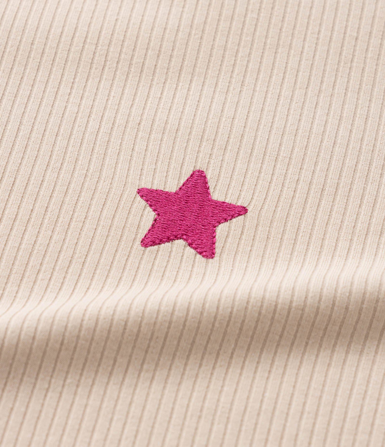 Camiseta Infantil Canelada com Listra e Laços na Manga - Tam 5 14 Anos Bege 5