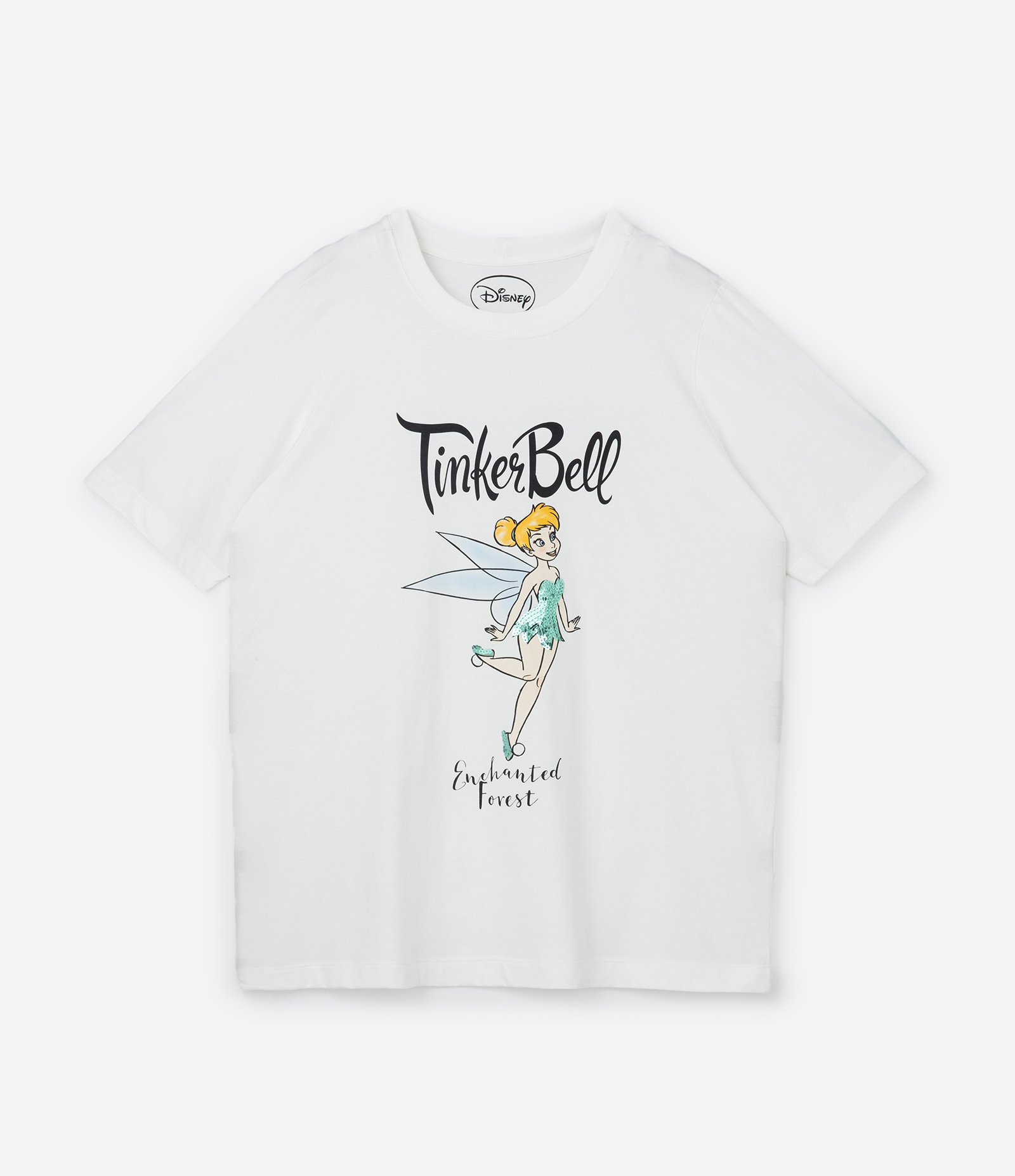 Blusa com Estampa Tinker Bell em Paetê Curve & Plus Size Branco 3