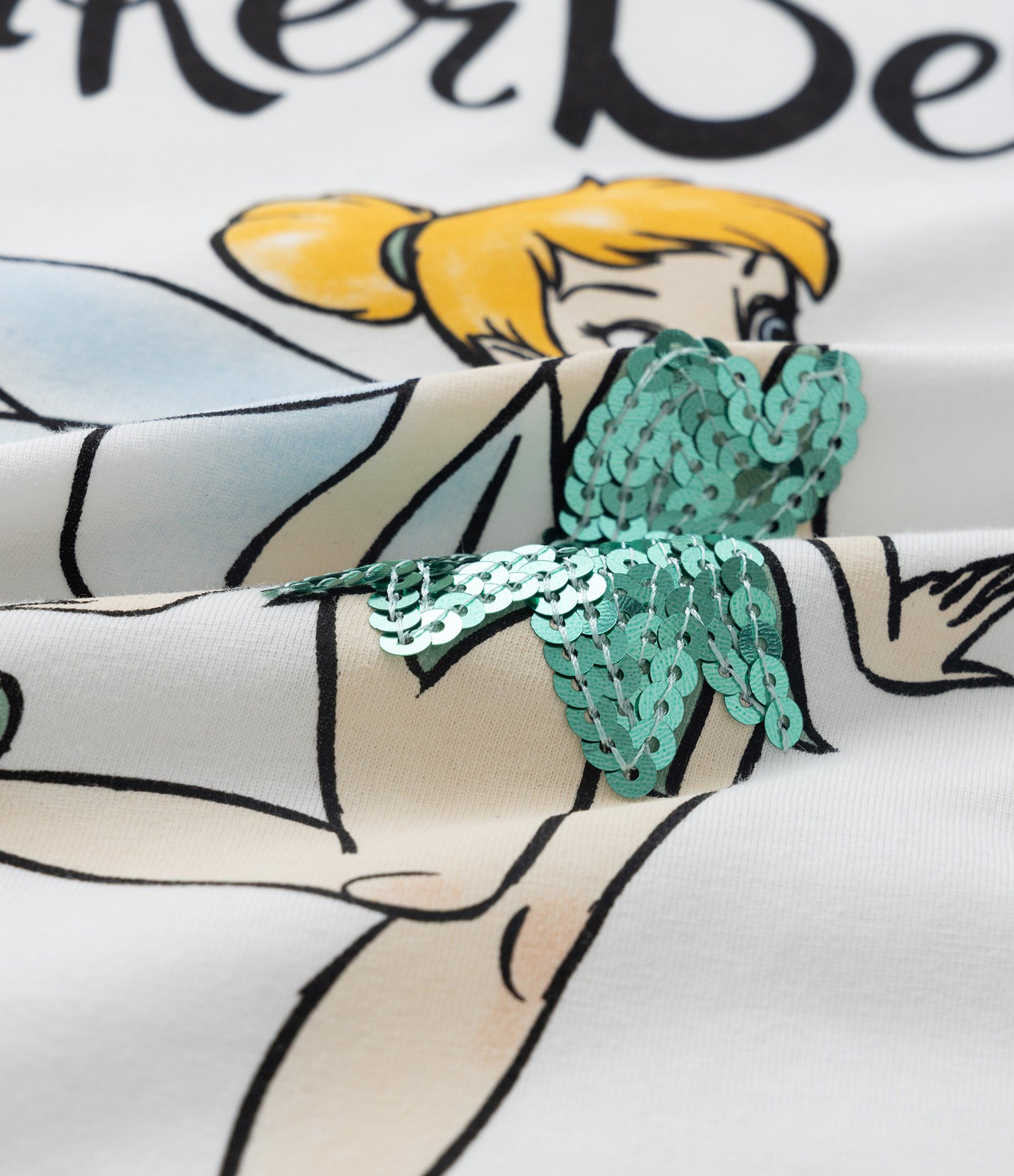 Blusa com Estampa Tinker Bell em Paetê Curve & Plus Size Branco 5