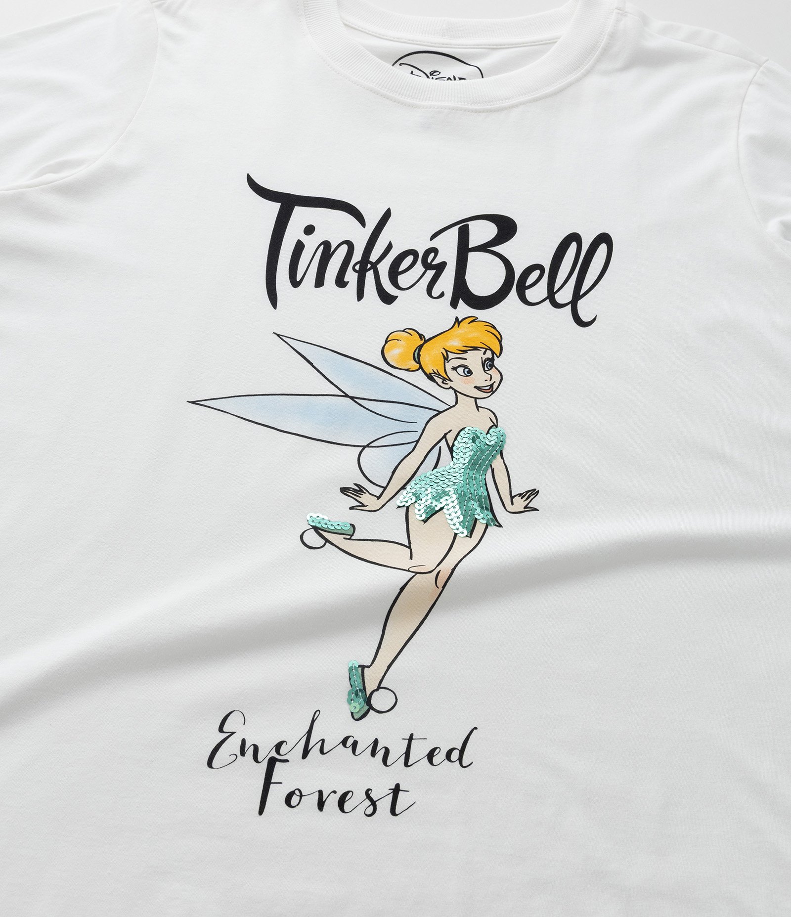 Blusa com Estampa Tinker Bell em Paetê Curve & Plus Size Branco 6