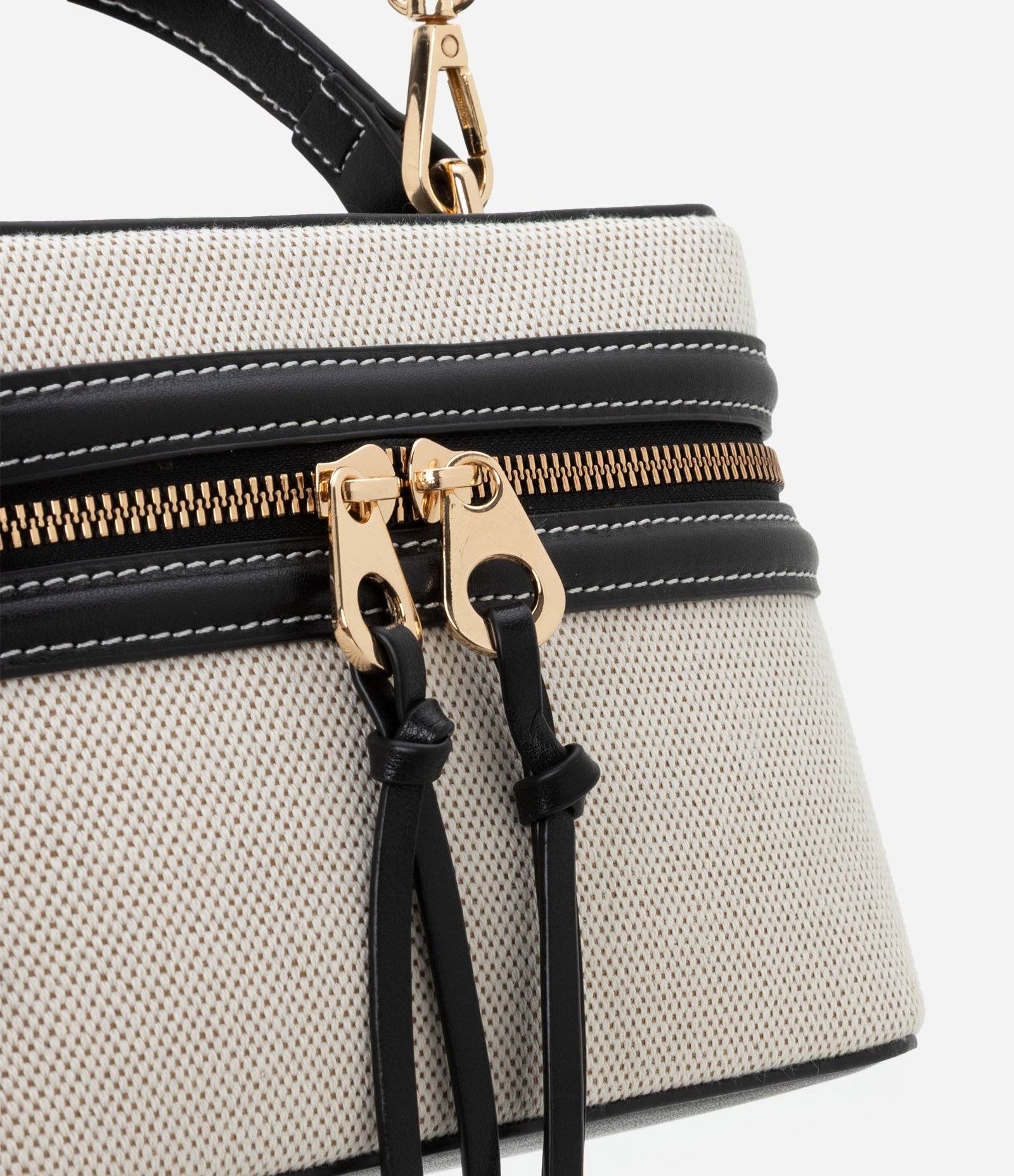 Bolsa Transversal Pequena com Alça de Mão Boho Romântico Preto/Bege 5