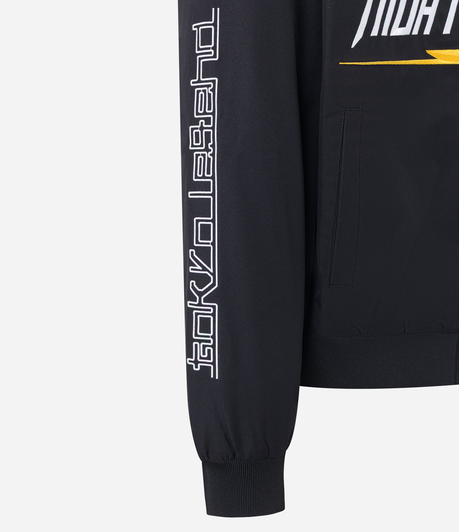 Jaqueta Gola Alta com Estampa Racing Preto 12