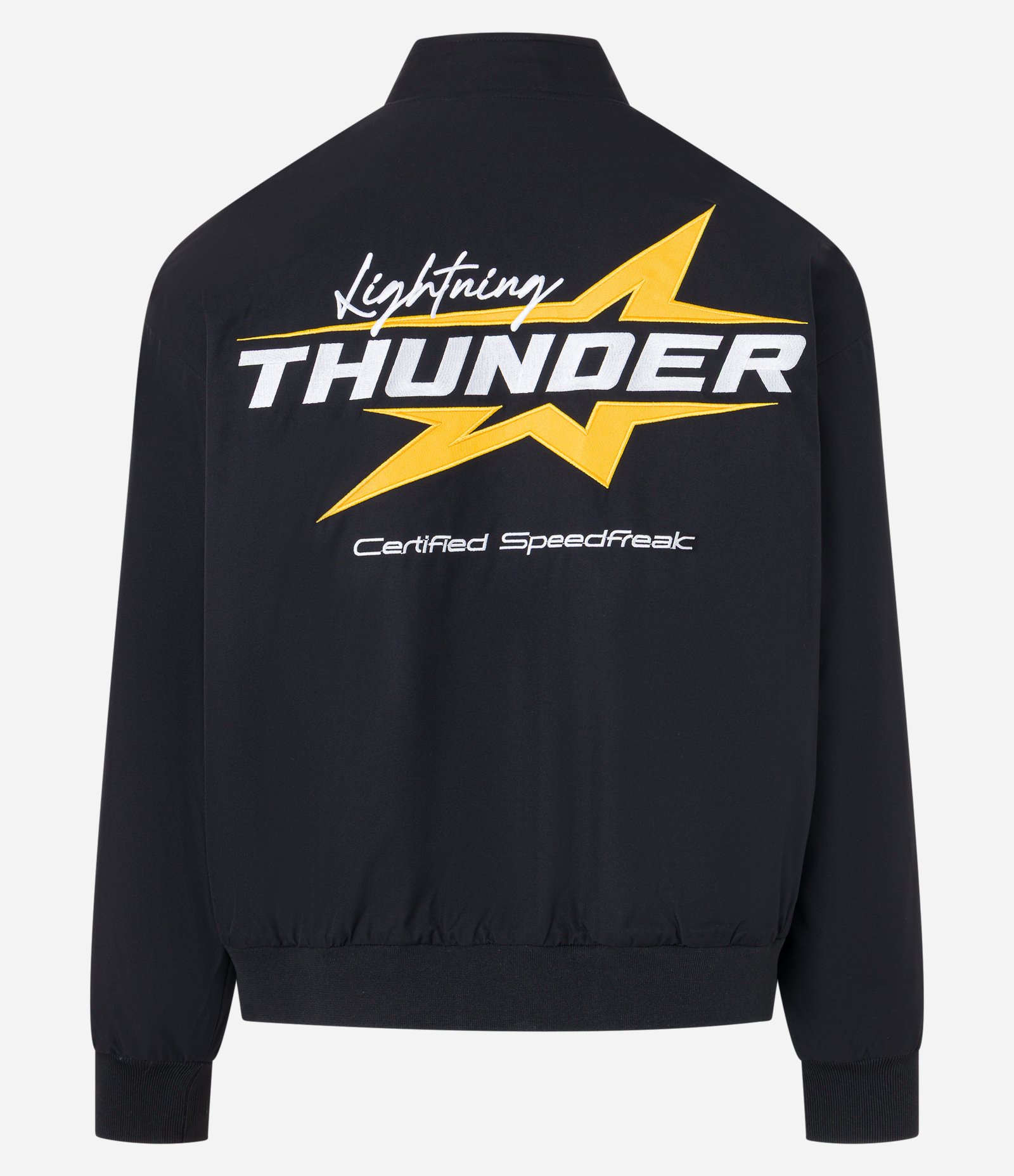 Jaqueta Gola Alta com Estampa Racing Preto 13