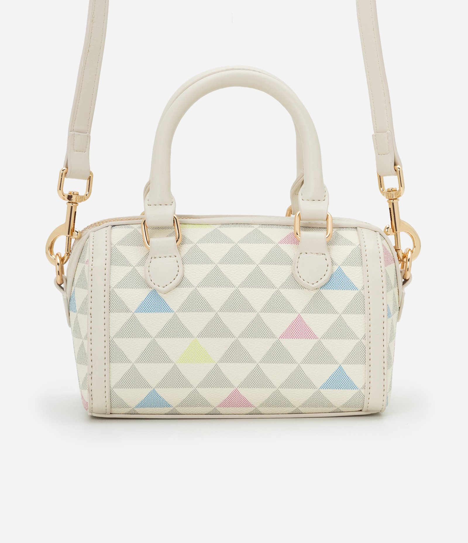 Bolsa Bowling Pequena com Estampa Triangular Off White 3