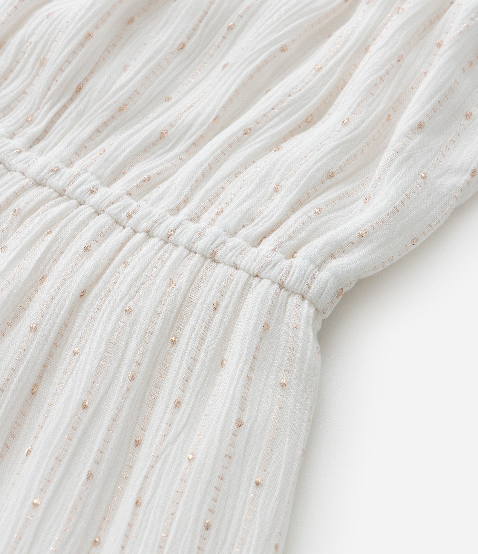 Vestido Infantil em Airflow Metalizado - Tam 5 a 14 Anos Branco 4