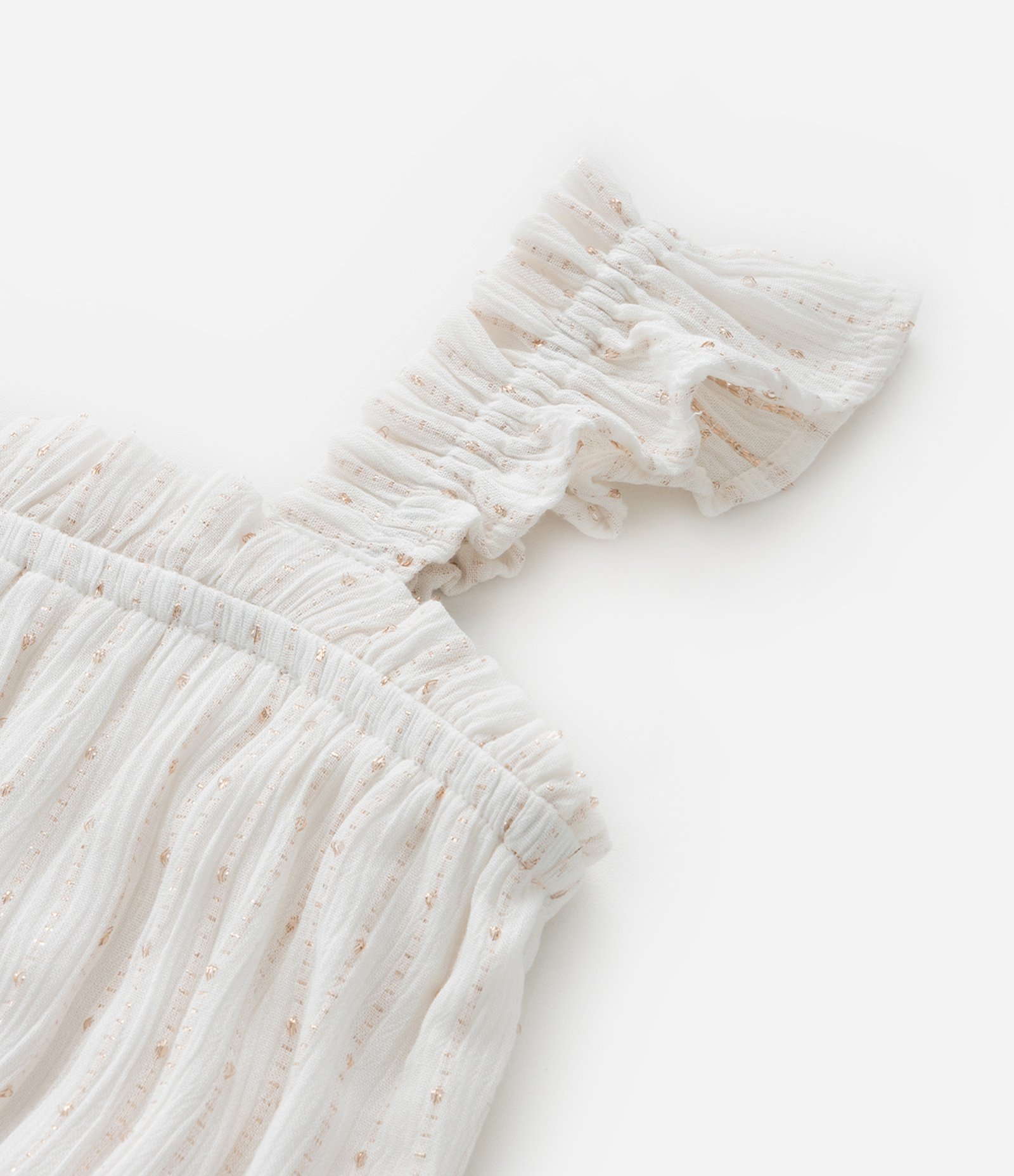 Vestido Infantil em Airflow Metalizado - Tam 5 a 14 Anos Branco 6