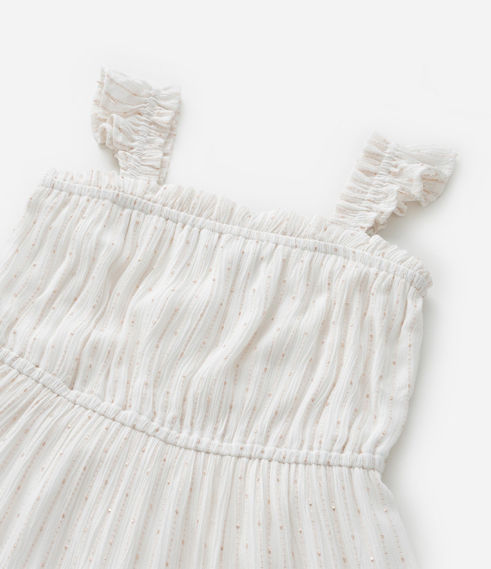 Vestido Infantil em Airflow Metalizado - Tam 5 a 14 Anos Branco 7