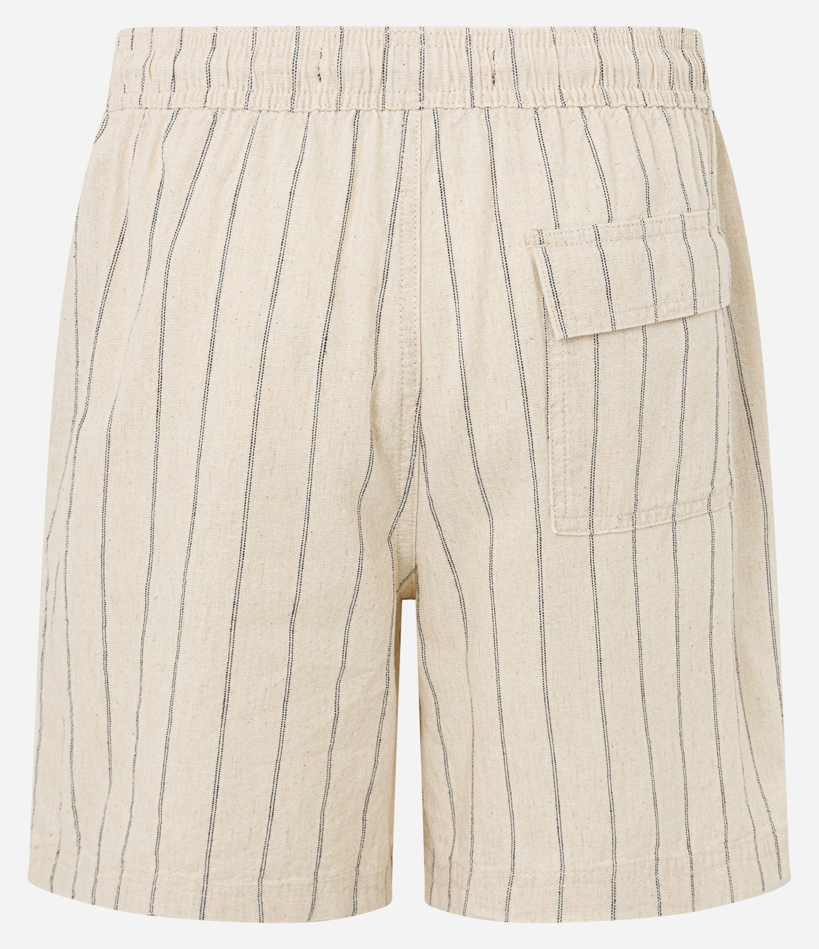 Bermuda em Tricoline com Estampa de Listras Rústicas Bege 6