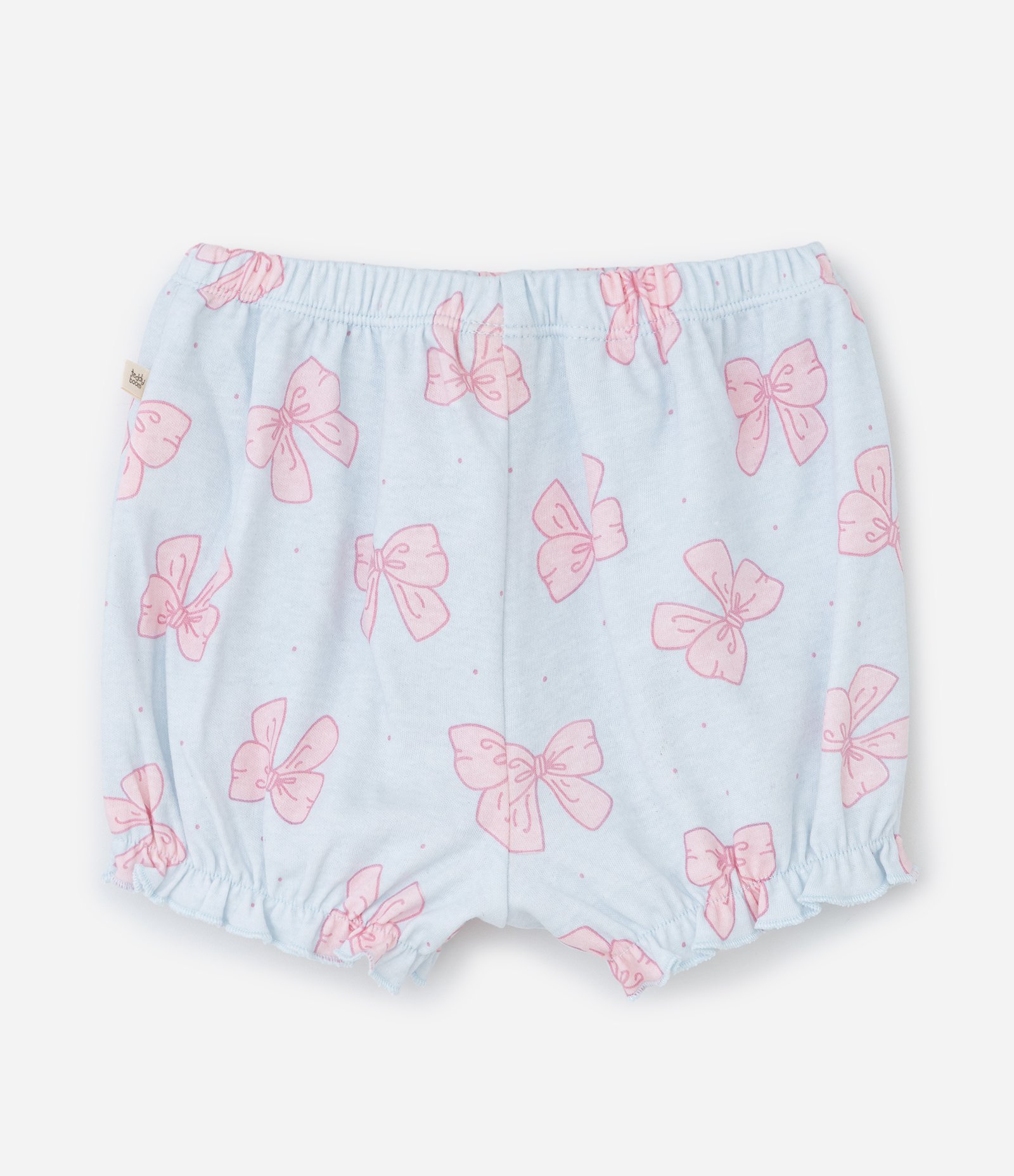 Conjunto Infantil com Estampa de Laços e Bolso de Bichinho - Tam 0 a 18 Meses Branco/Azul 6