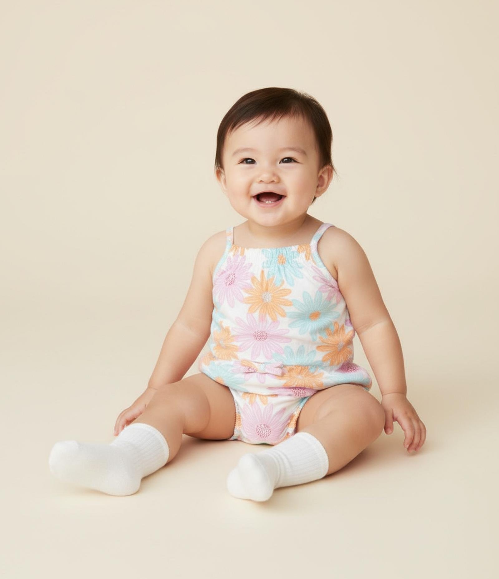 Macaquinho Infantil com Estampa Floral - Tam 0 a 18 Meses Multicores 1