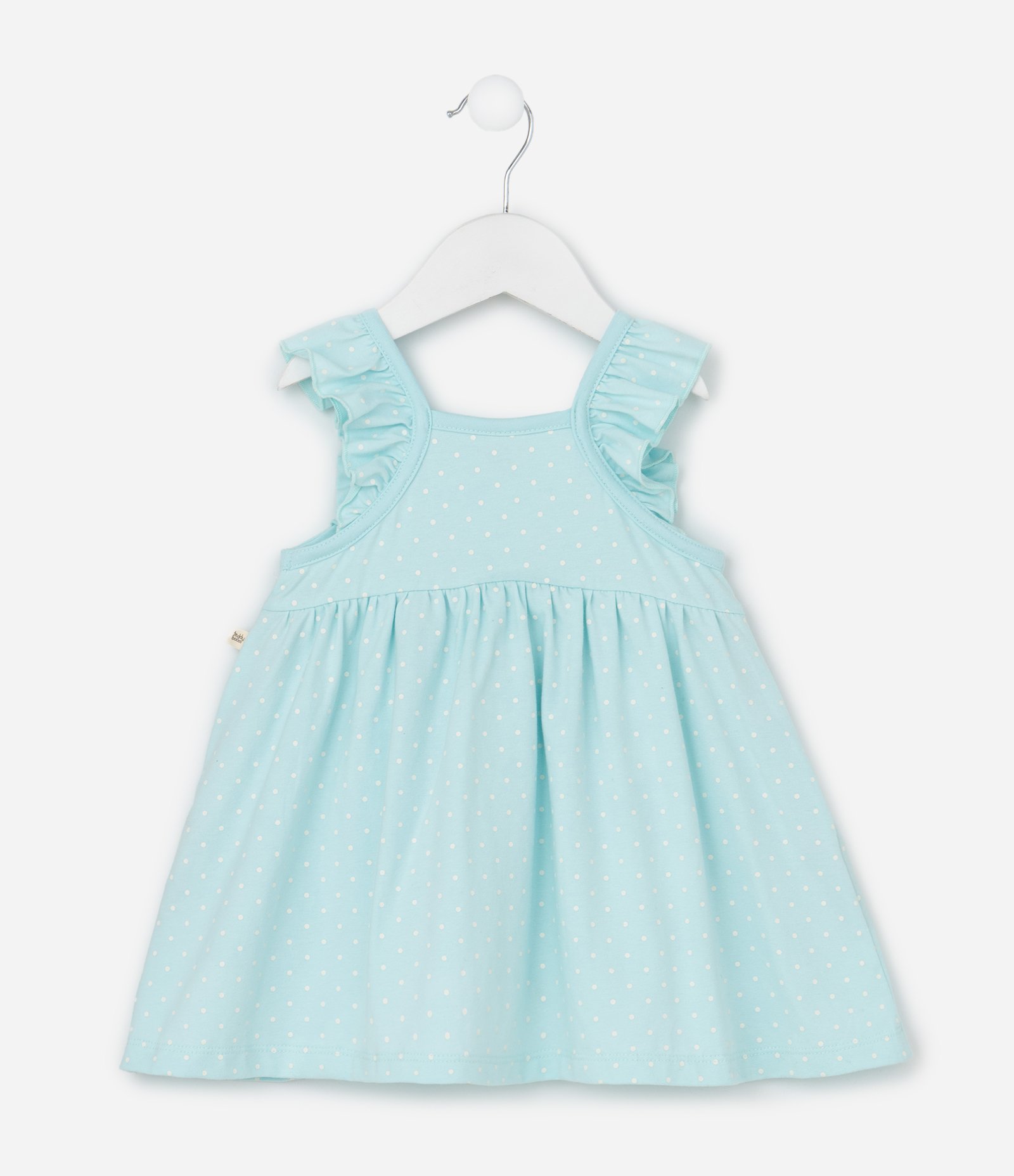 Vestido Infantil com Estampa Poá Ursos e Calcinha - Tam 0 a 18 meses Azul 4