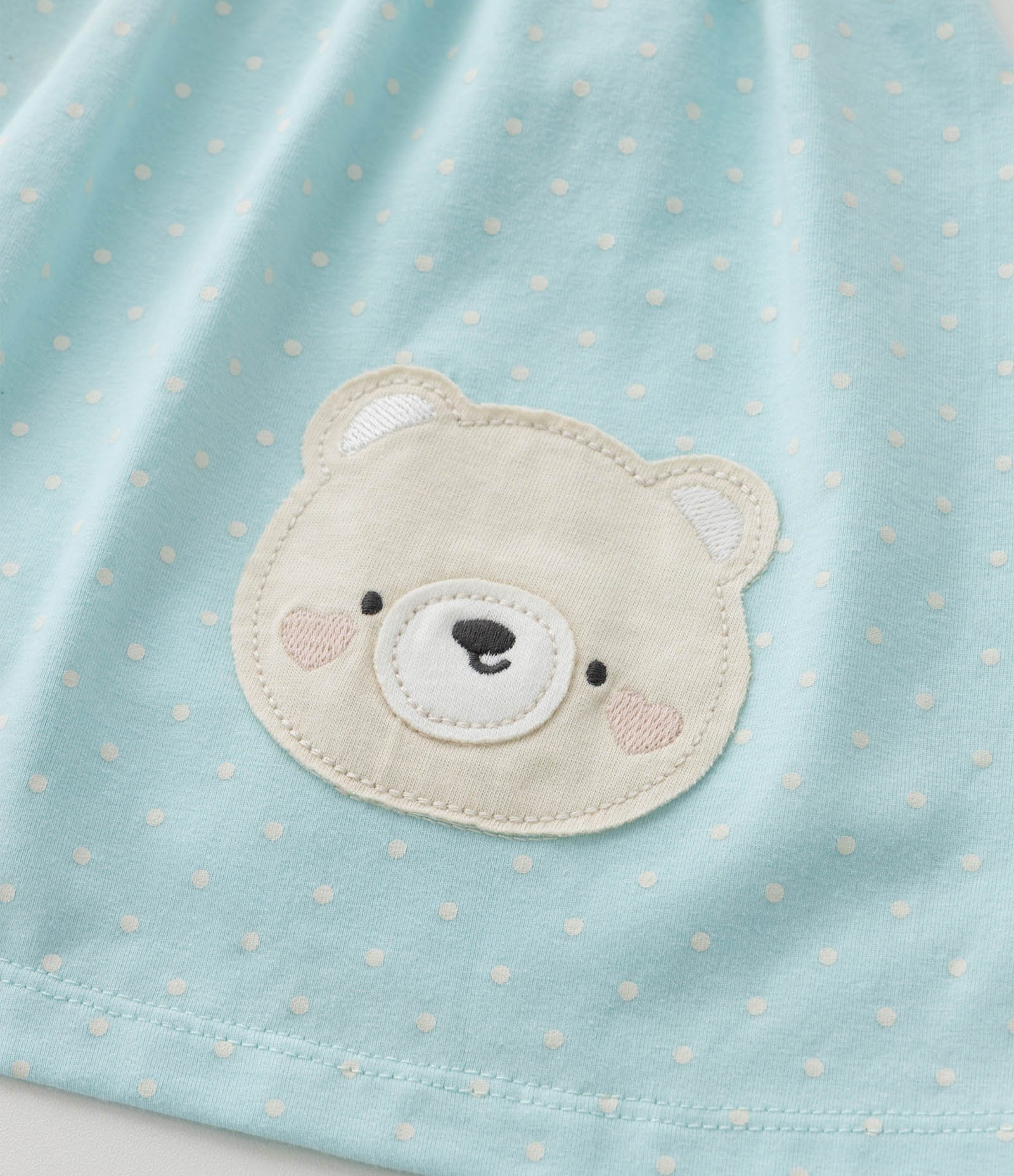 Vestido Infantil com Estampa Poá Ursos e Calcinha - Tam 0 a 18 meses Azul 8