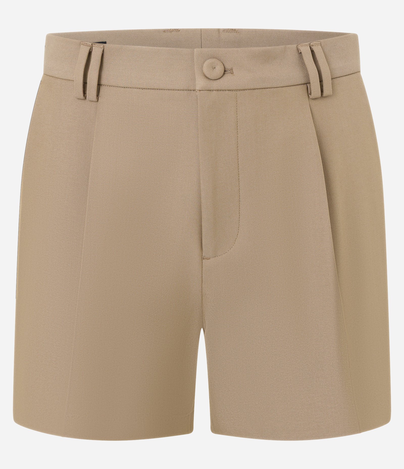 Bermuda em Sarja Alfaiatada com Pregas Bege 5