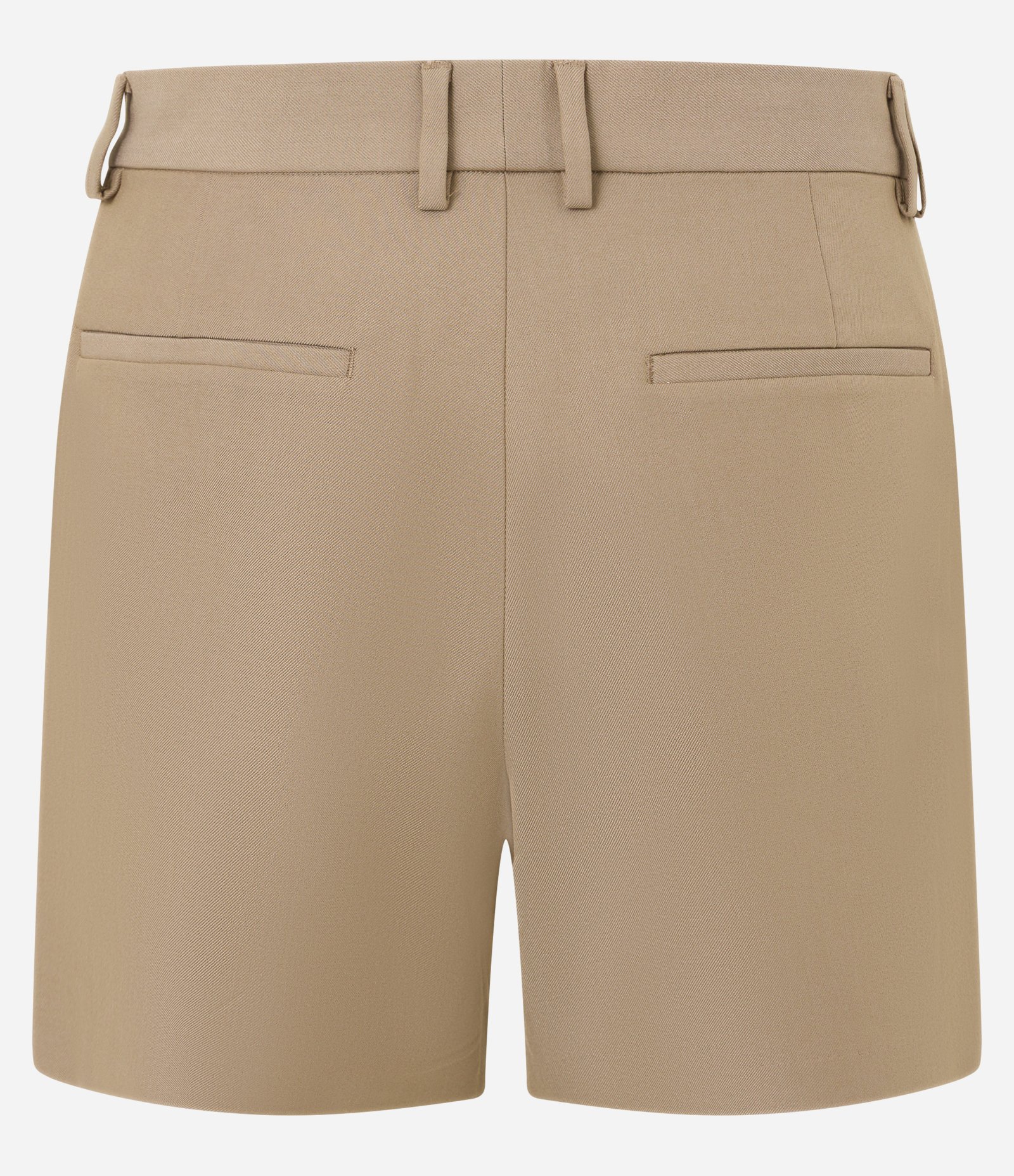 Bermuda em Sarja Alfaiatada com Pregas Bege 6