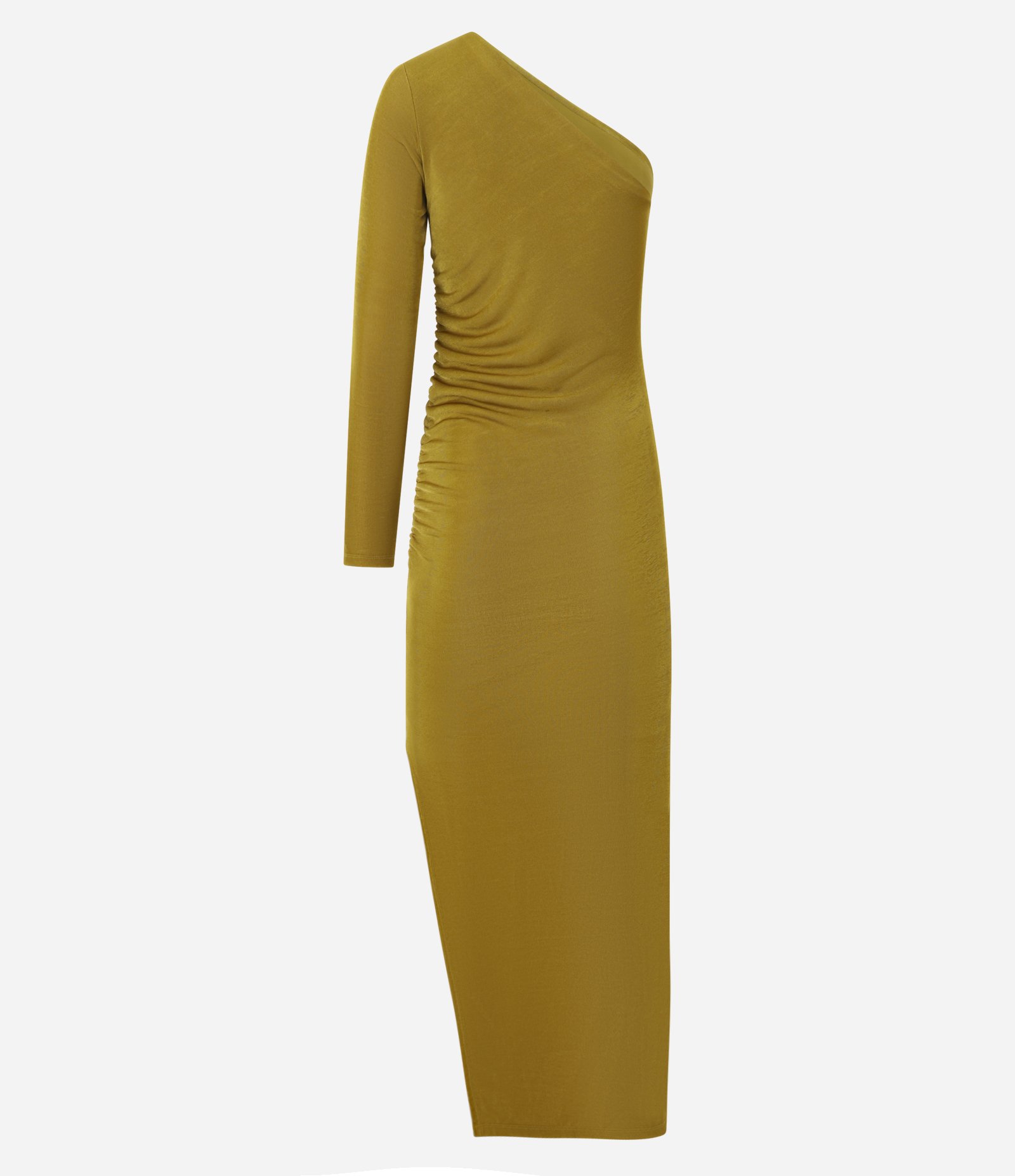 Vestido New Midi em Ribana com Decote Ombro Só Verde 7