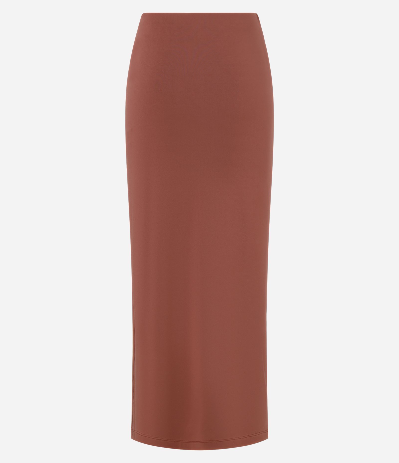 Saia New Midi com Aviamento Frontal e Fenda Marrom 7