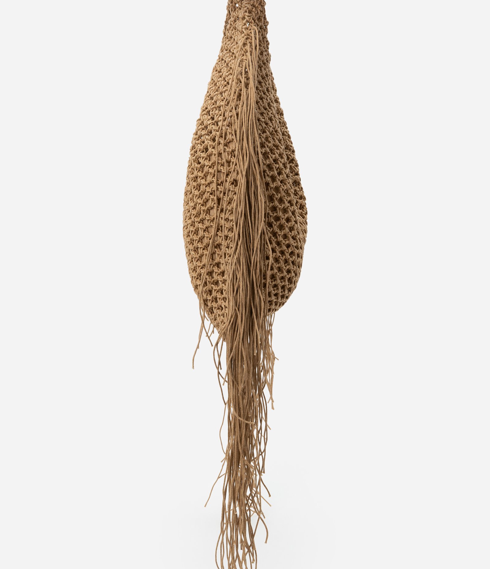 Bolsa Hobo Grande com Efeito Macramê e Alça de PU Bege 3