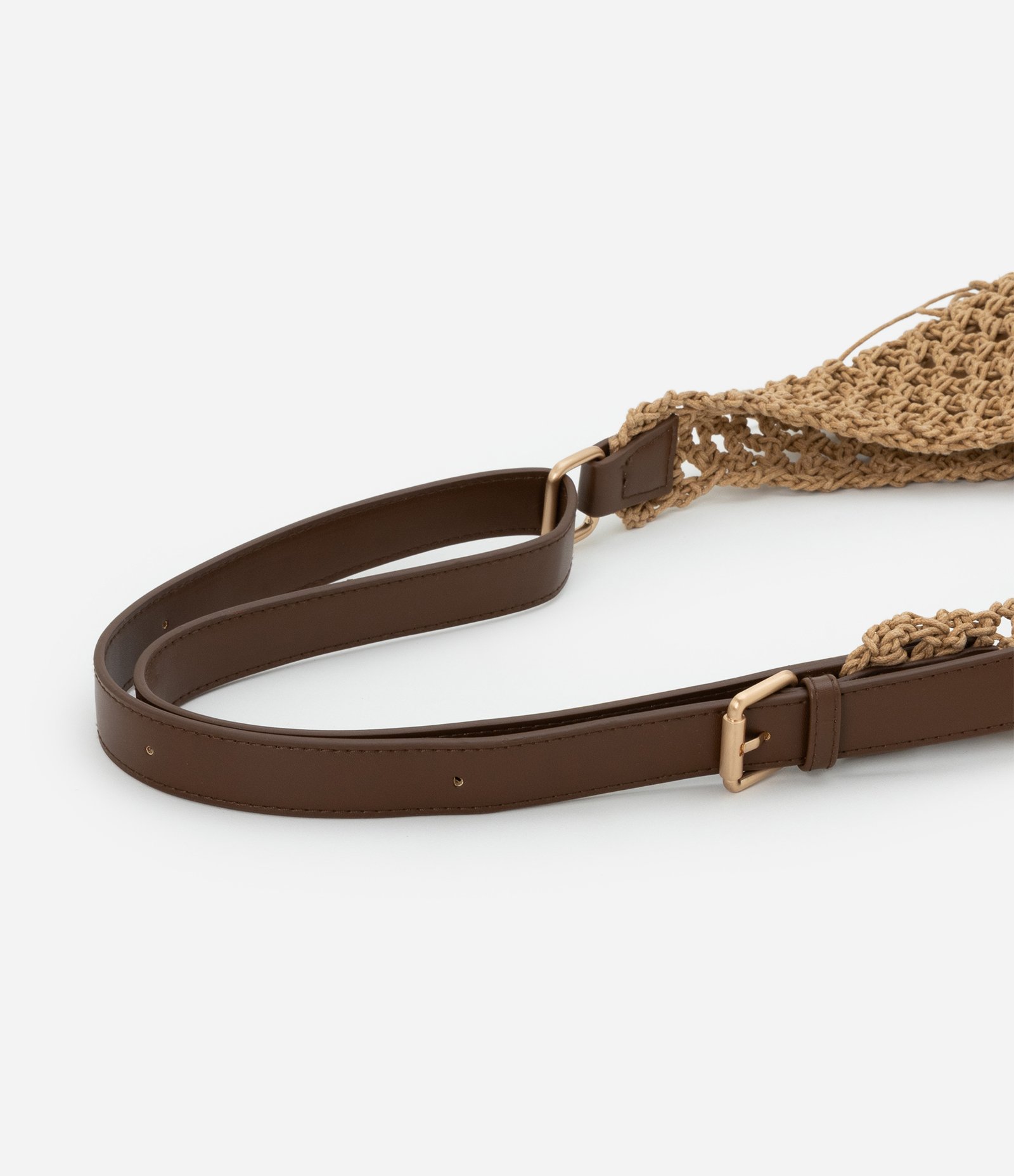 Bolsa Hobo Grande com Efeito Macramê e Alça de PU Bege 5