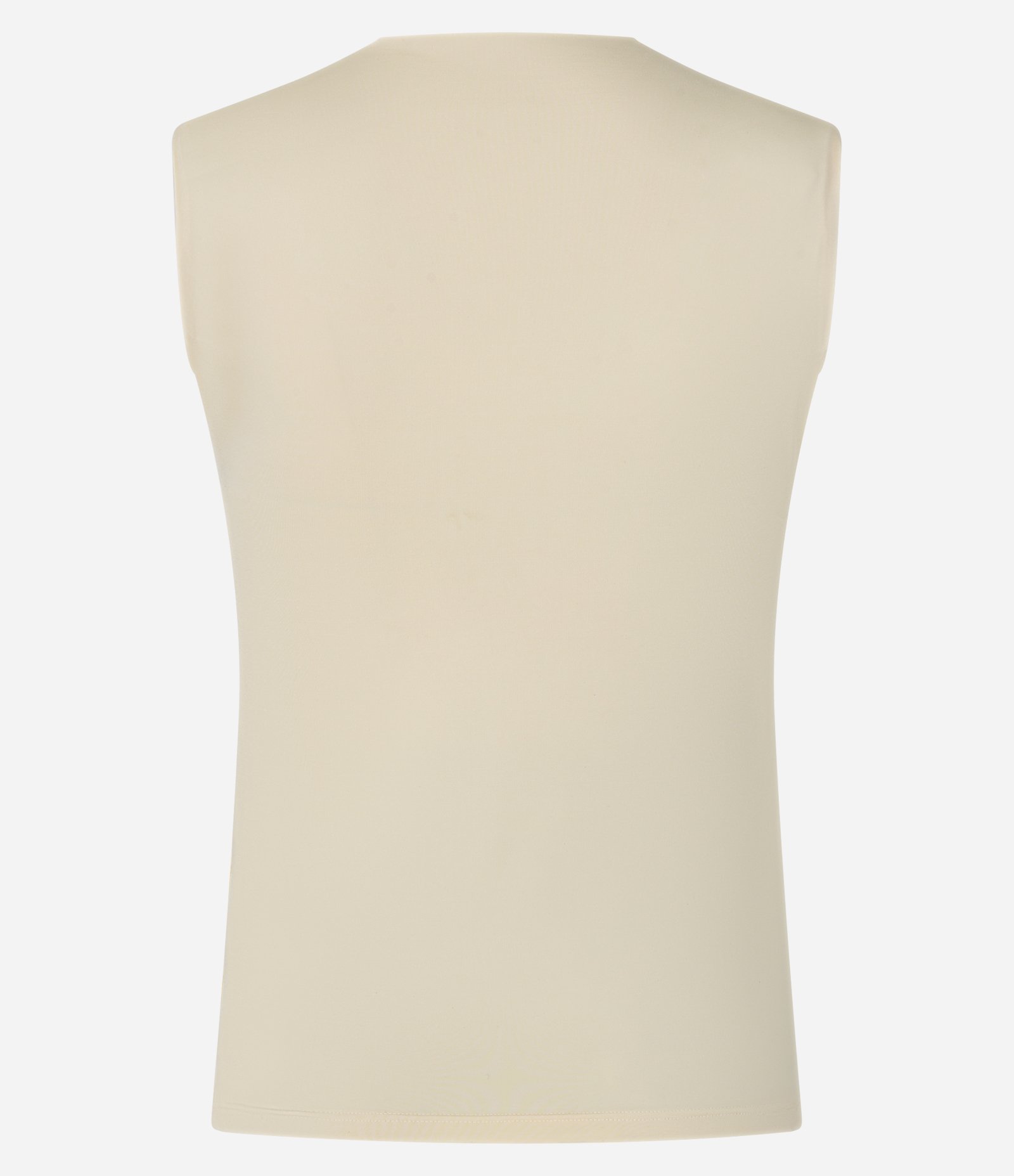 Blusa em Microfibra sem Manga com Ombreira Bege 5