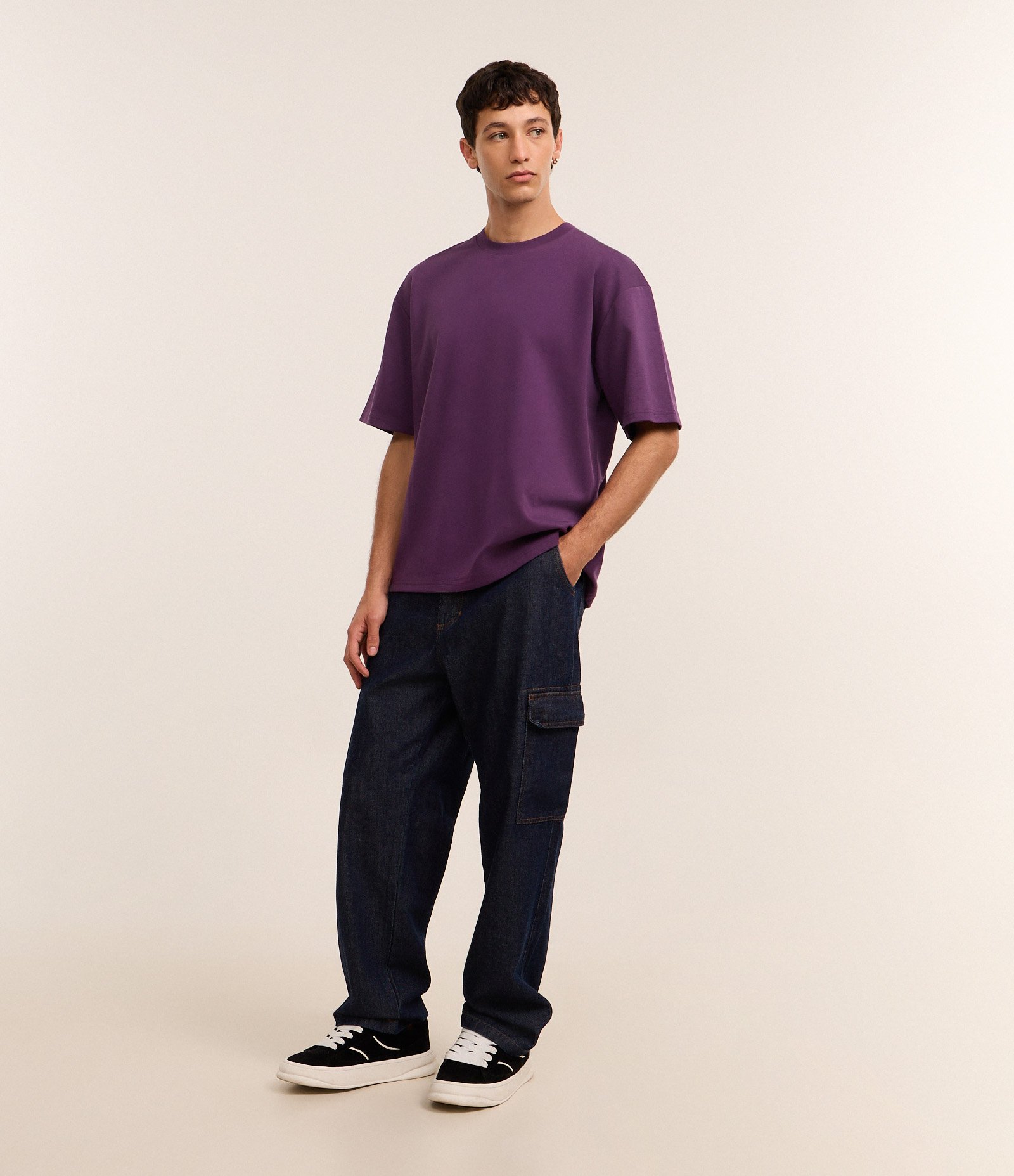 Camiseta Boxy em Tecnologia Dry e Algodão Roxo 2