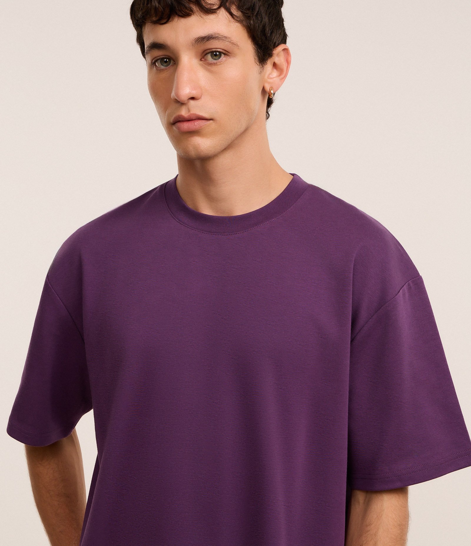 Camiseta Boxy em Tecnologia Dry e Algodão Roxo 4