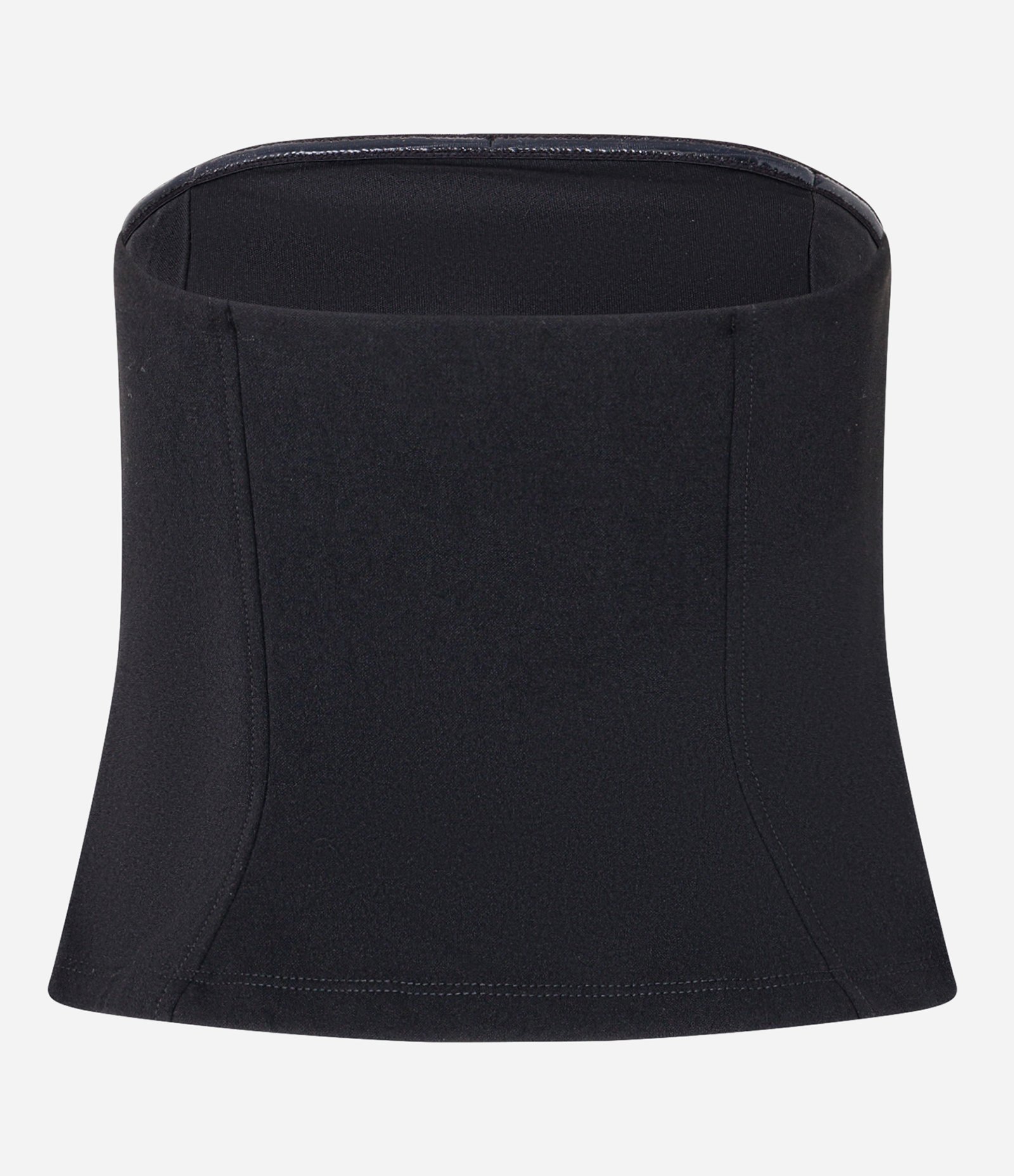 Blusa em Crepe Tomara que Caia com Recortes Frontais Preto 5