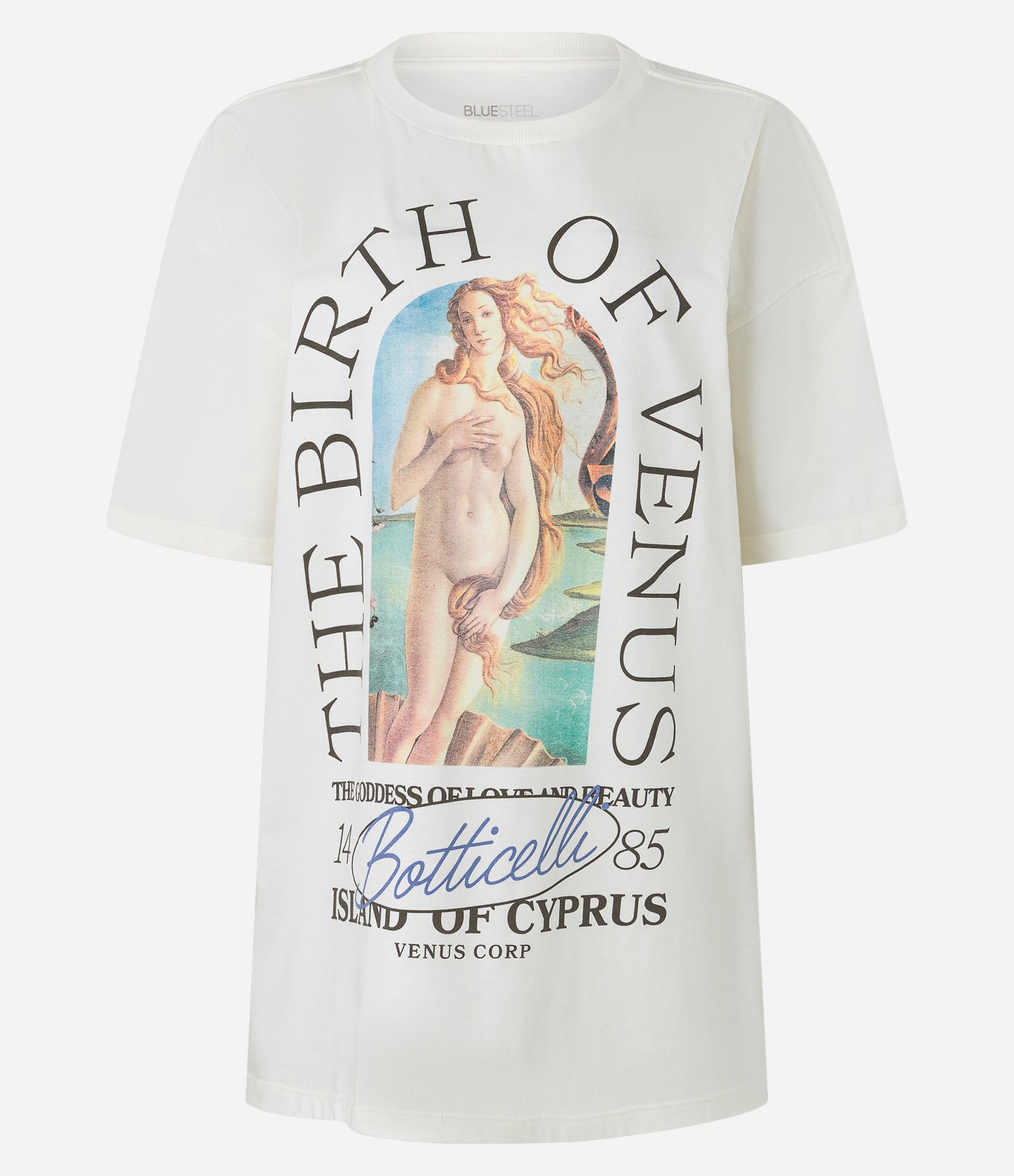 Camiseta Over em Algodão com Estampa The Birth of Venus Branco 4