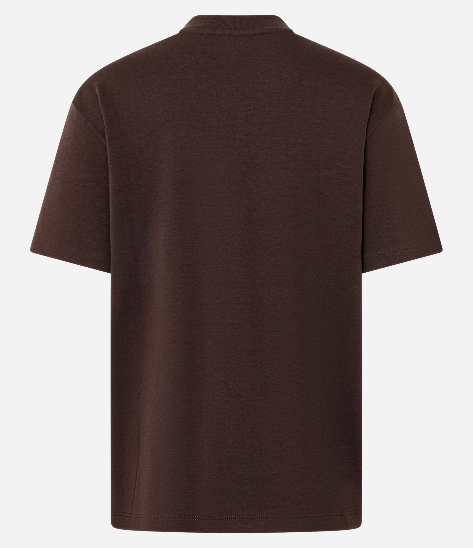 Blusa em Algodão Peruano Interlock com Gola Redonda Marrom 6