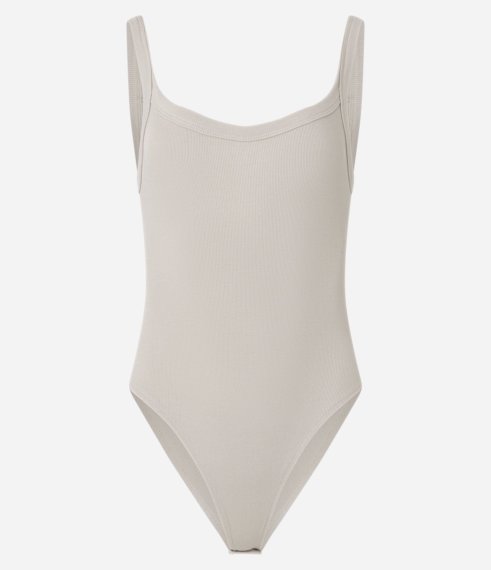 Body Básico em Ribana com Decote U Bege 1