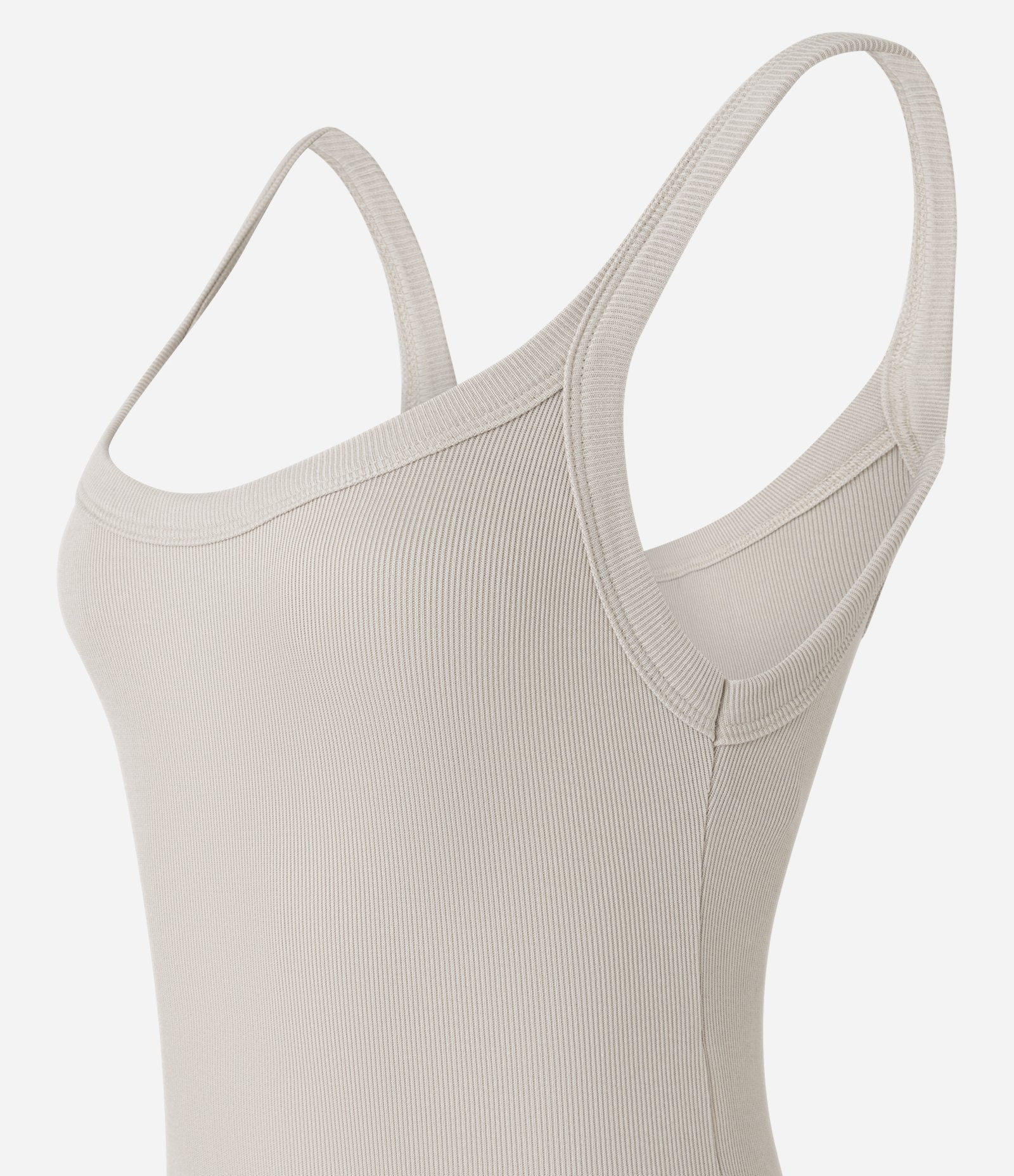 Body Básico em Ribana com Decote U Bege 2