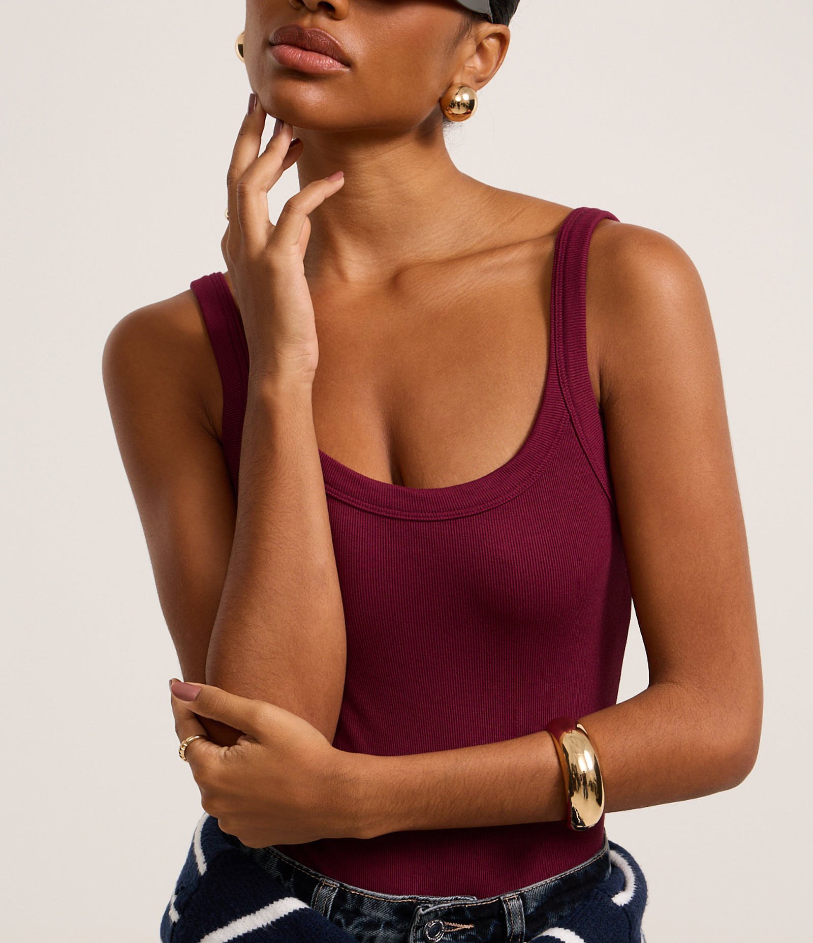 Body Básico em Ribana com Decote U Vermelho 5